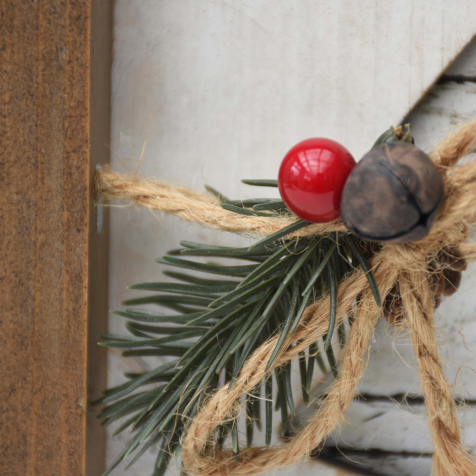 Wood Sign with Cutout Christmas Tree and Berries-Believe