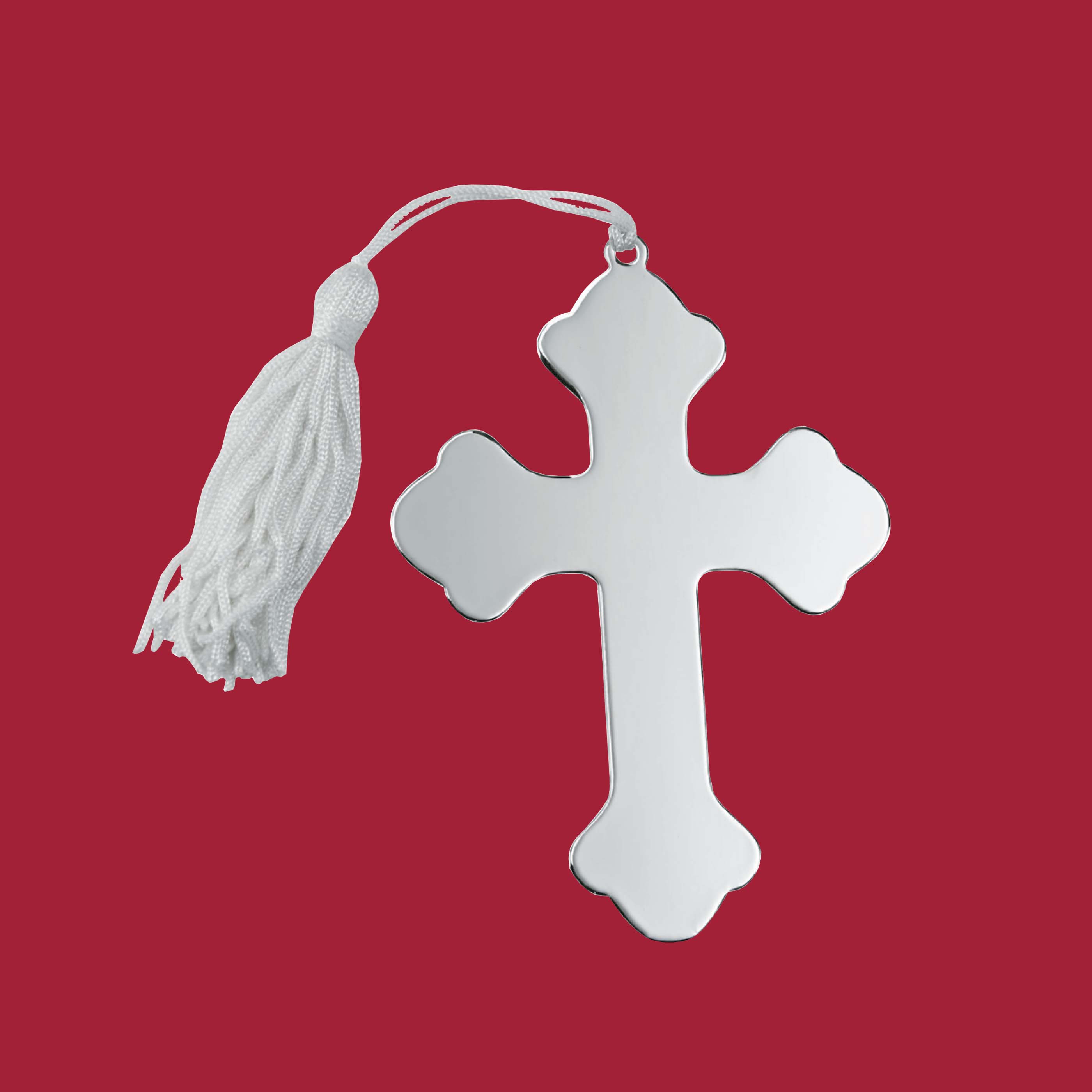 Cross Ornament with White Tassel