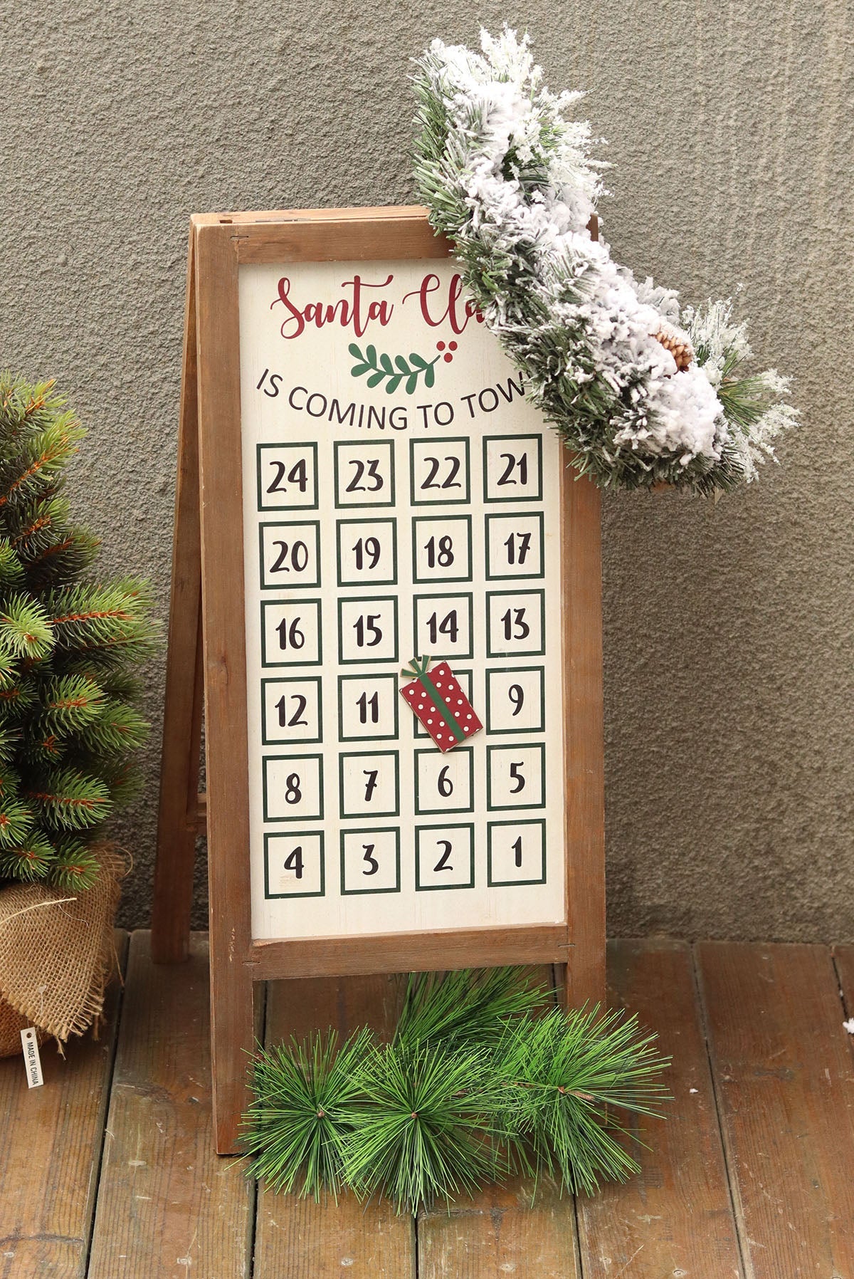 Christmas Advent Calendar, Christmas Countdown Wood Decor