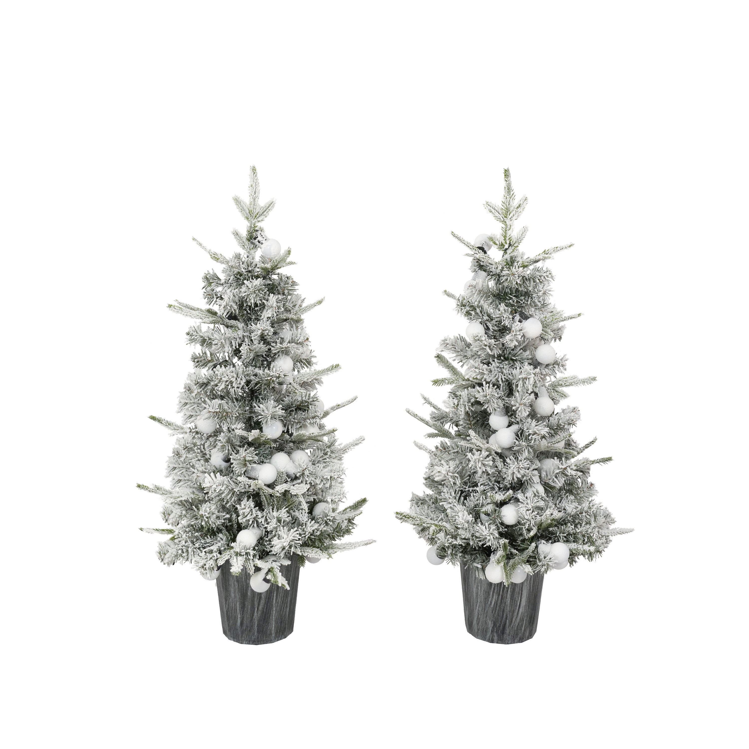 Pre- lit Candy Christmas Tree Set of 2, 3ft Artificial Tree with Warm White Lights