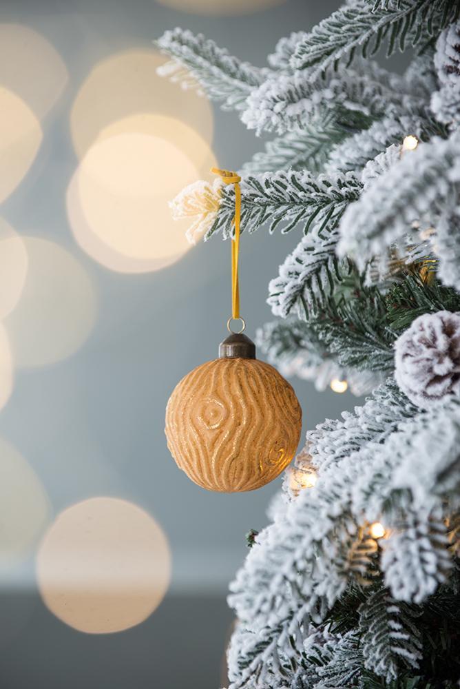 Gold Glitter Christmas Ball Ornaments,Set of 12