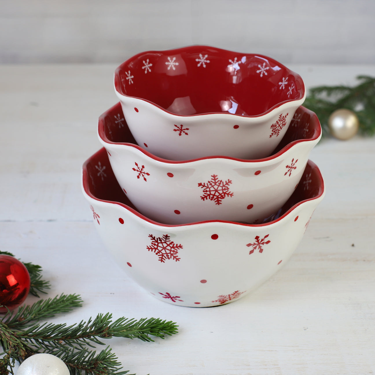 Winterfest 3 Piece Nesting Bowl Set - Snow Flake