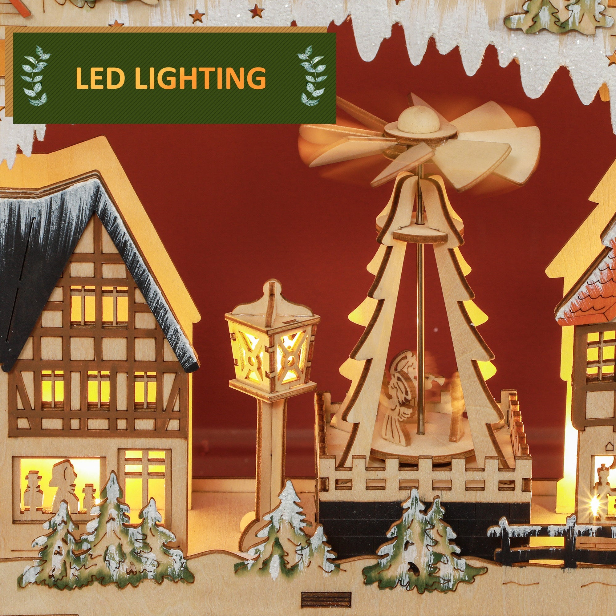 Festive Village Scene -Light Up Christmas Advent Calendar