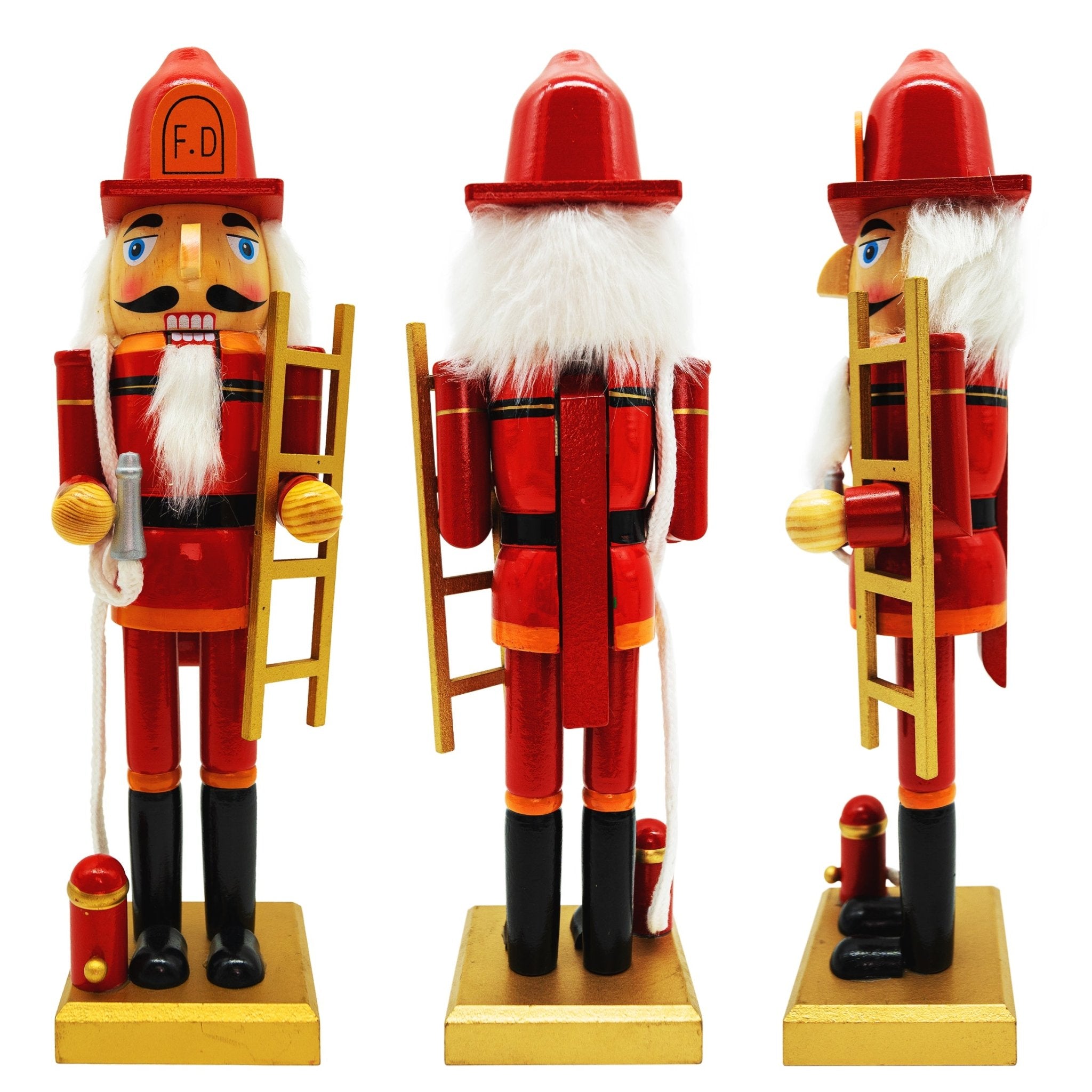 14-inch Wooden Nutcrackers Christmas Decoration Figures Home Decor (Fireman)