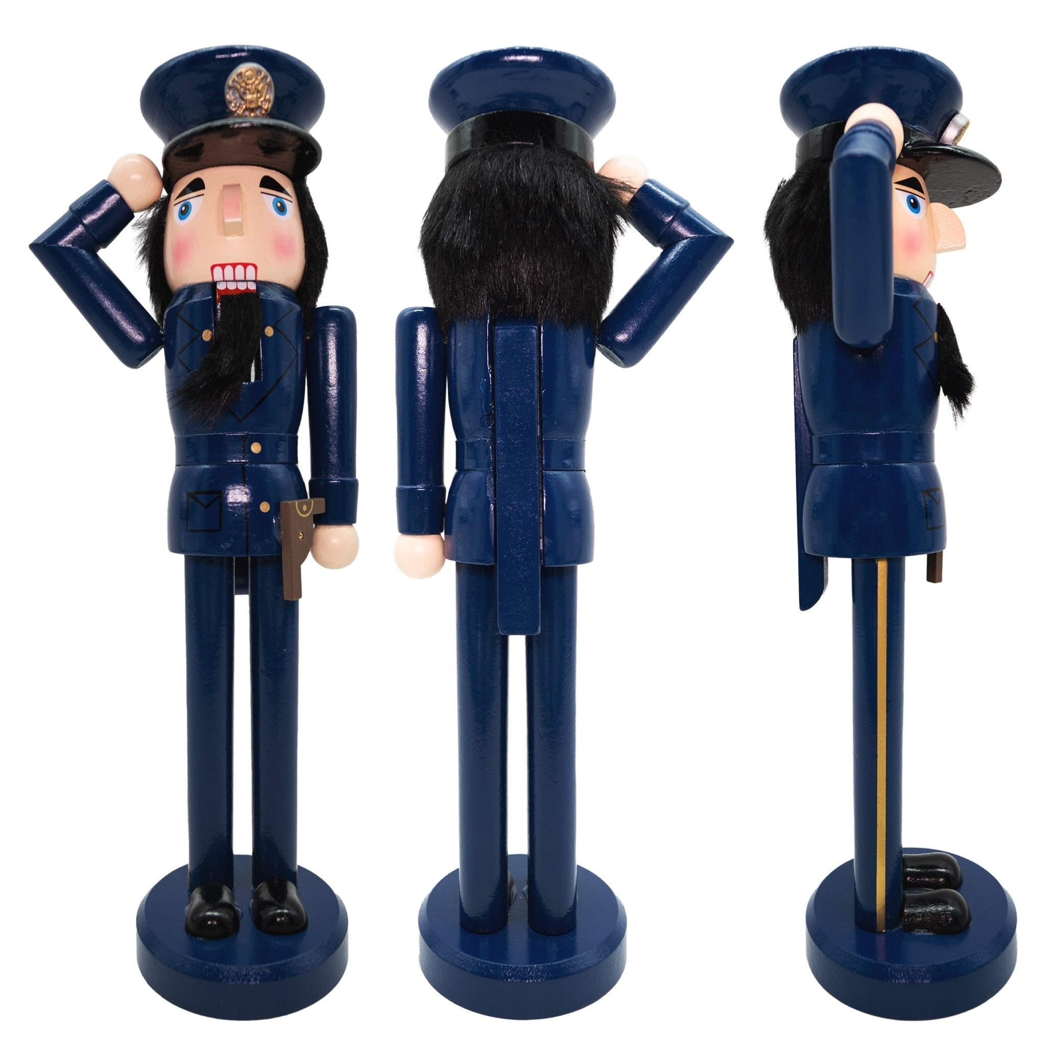 14-inch Wooden Nutcrackers Christmas Decoration Figures Home Decor (Policeman)