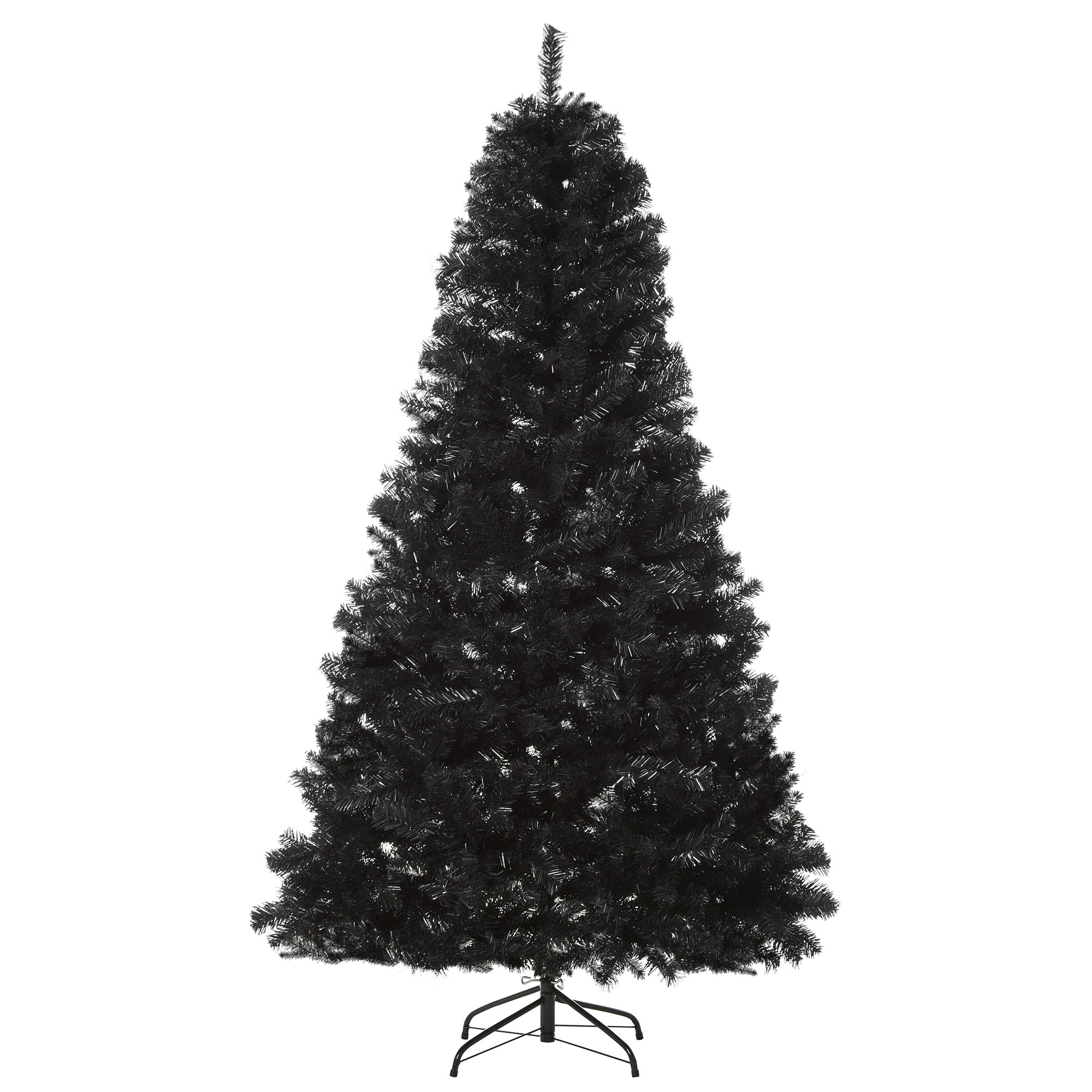 7ft  Christmas Tree Unlit Douglas Fir -Black Halloween Style