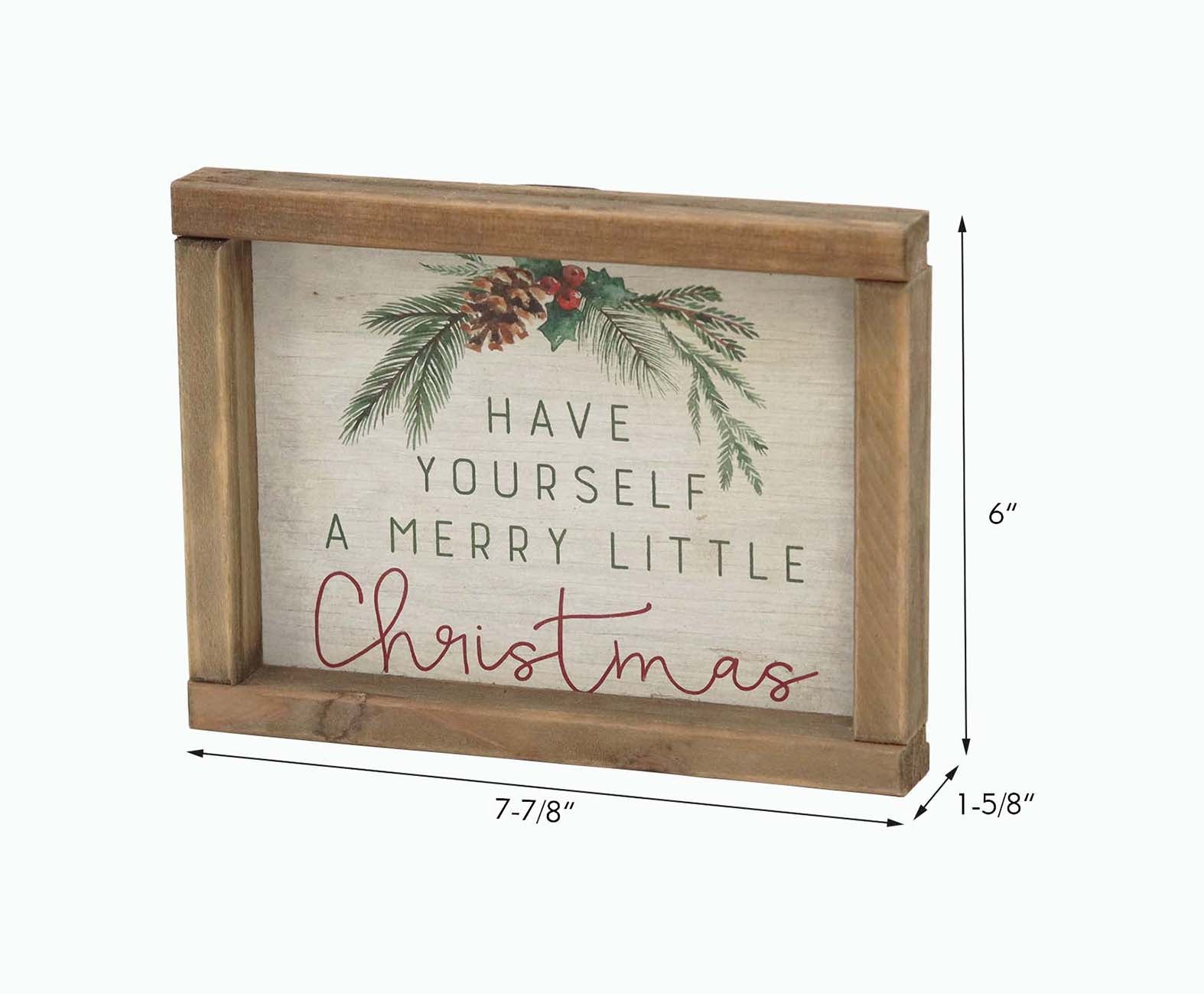 Merry Little Christmas Farmhouse Style Wood Tabletop Sign