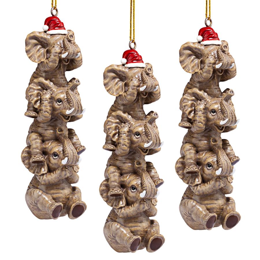 See, Speak, Hear No Evil Elephant Holiday Ornament