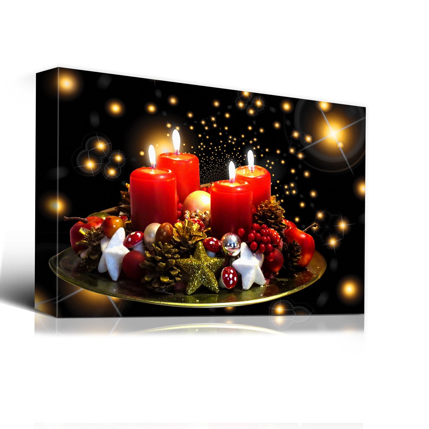 Christmas Candle Wall Art 48" x 32"