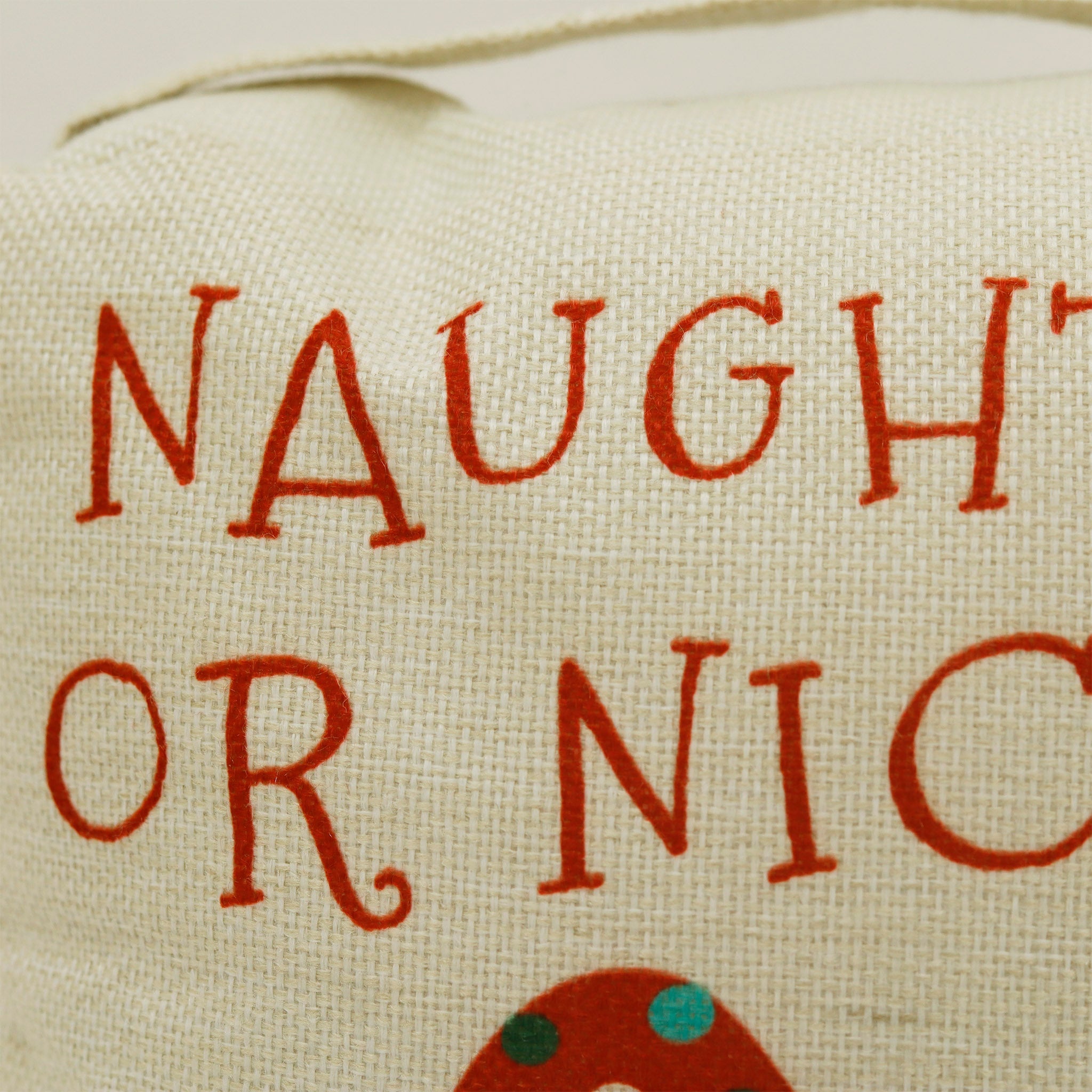 Naughty Or Nice Santa Fabric Christmas Door Stopper