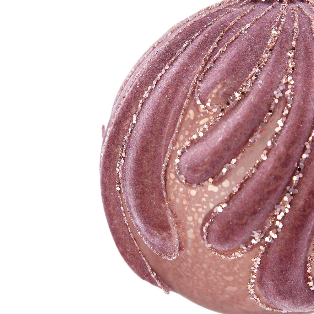 Purple with Glitter  Christmas Ball Ornaments, Set of 6