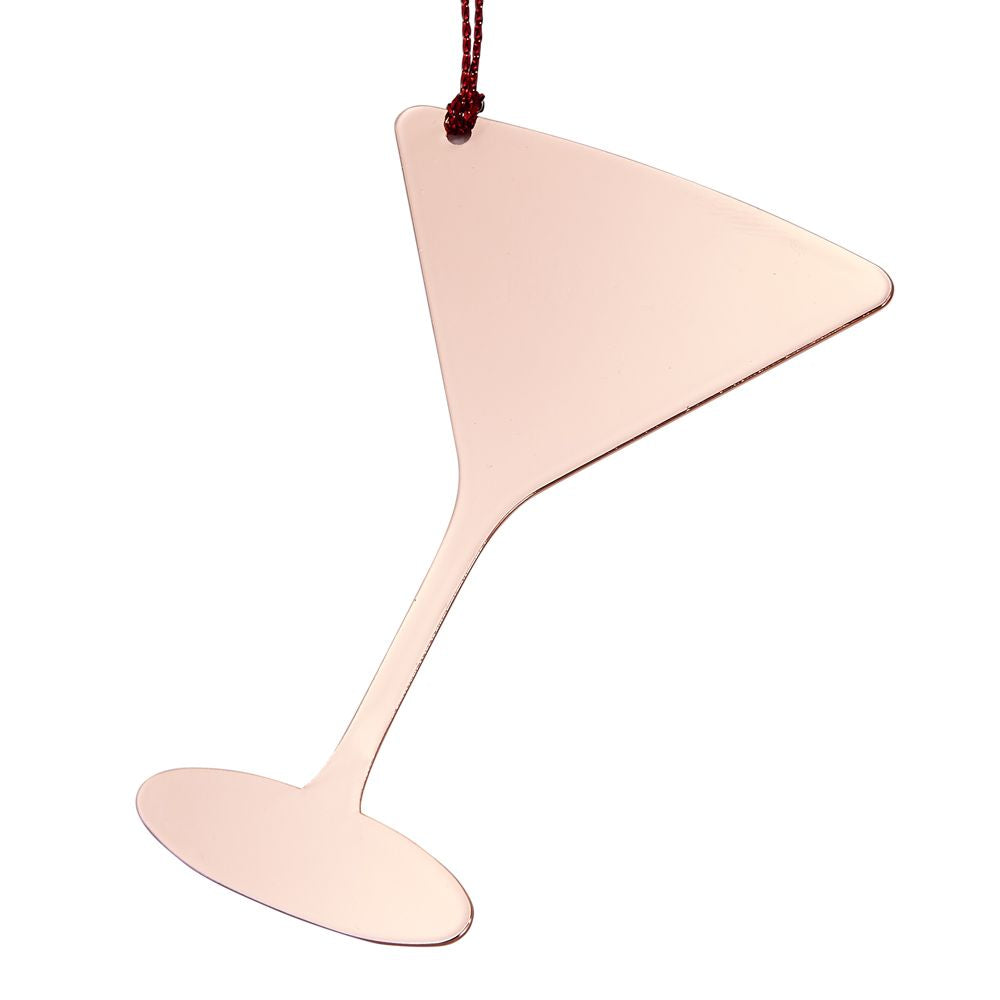 Martini Ornament Rose Gold Color 3.375" x 2.25"