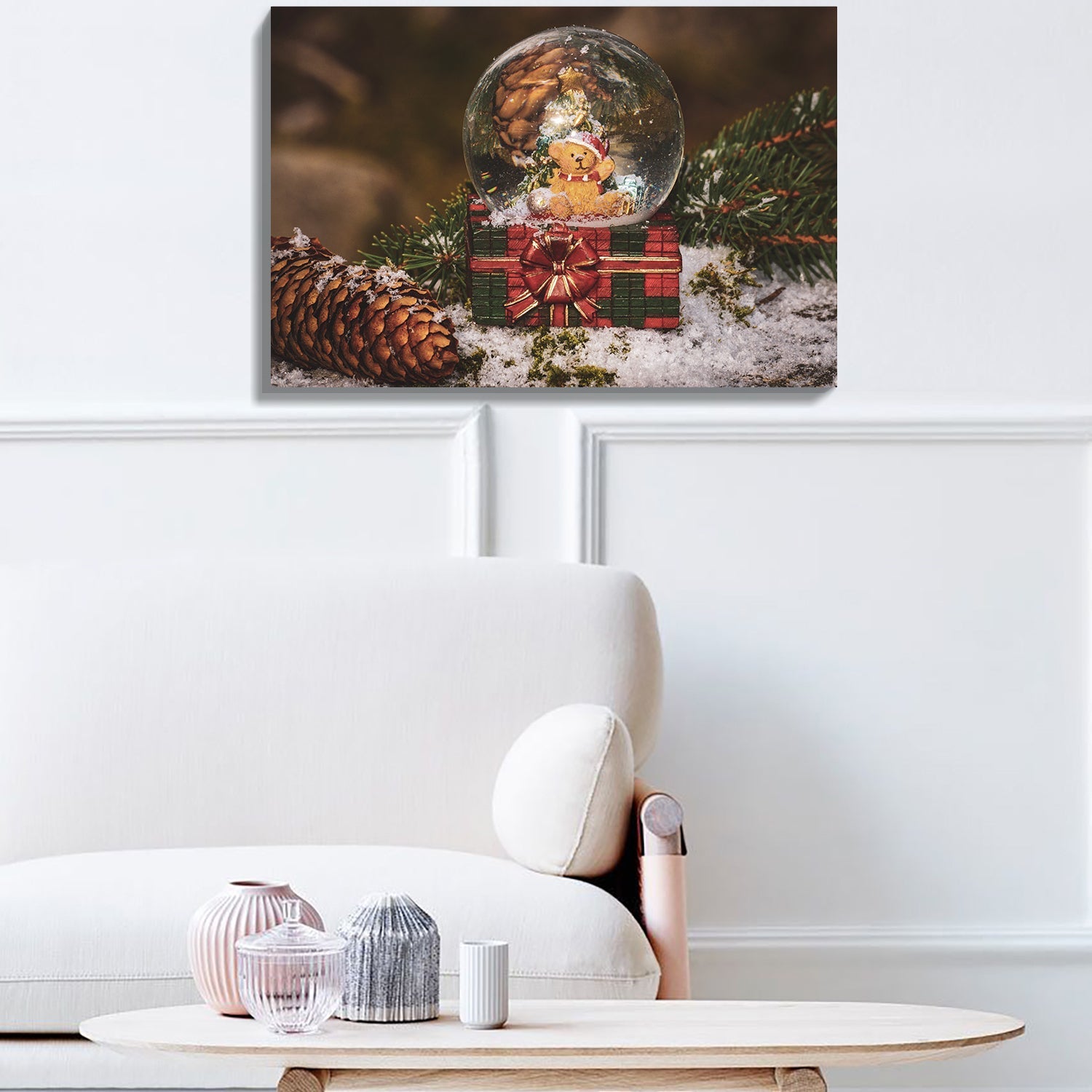 Christmas Snow Globe Wall Art 36" x 24"