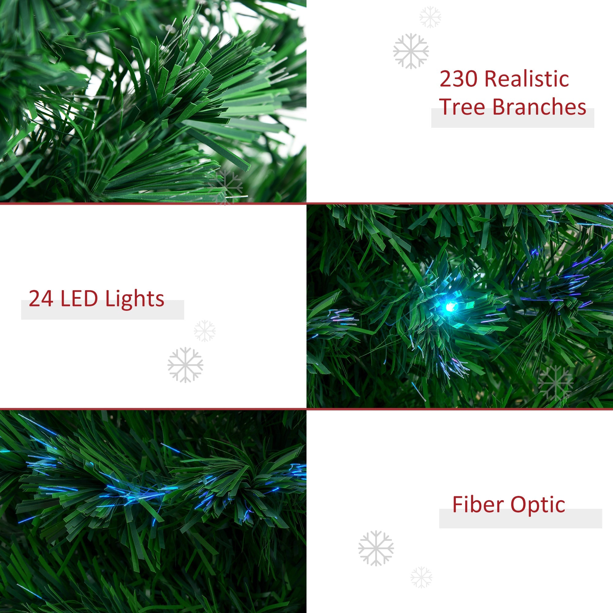 6' Tall Douglas Fir Pre-Lit Artificial Christmas Tree , 24 Multi-Color LED Lights