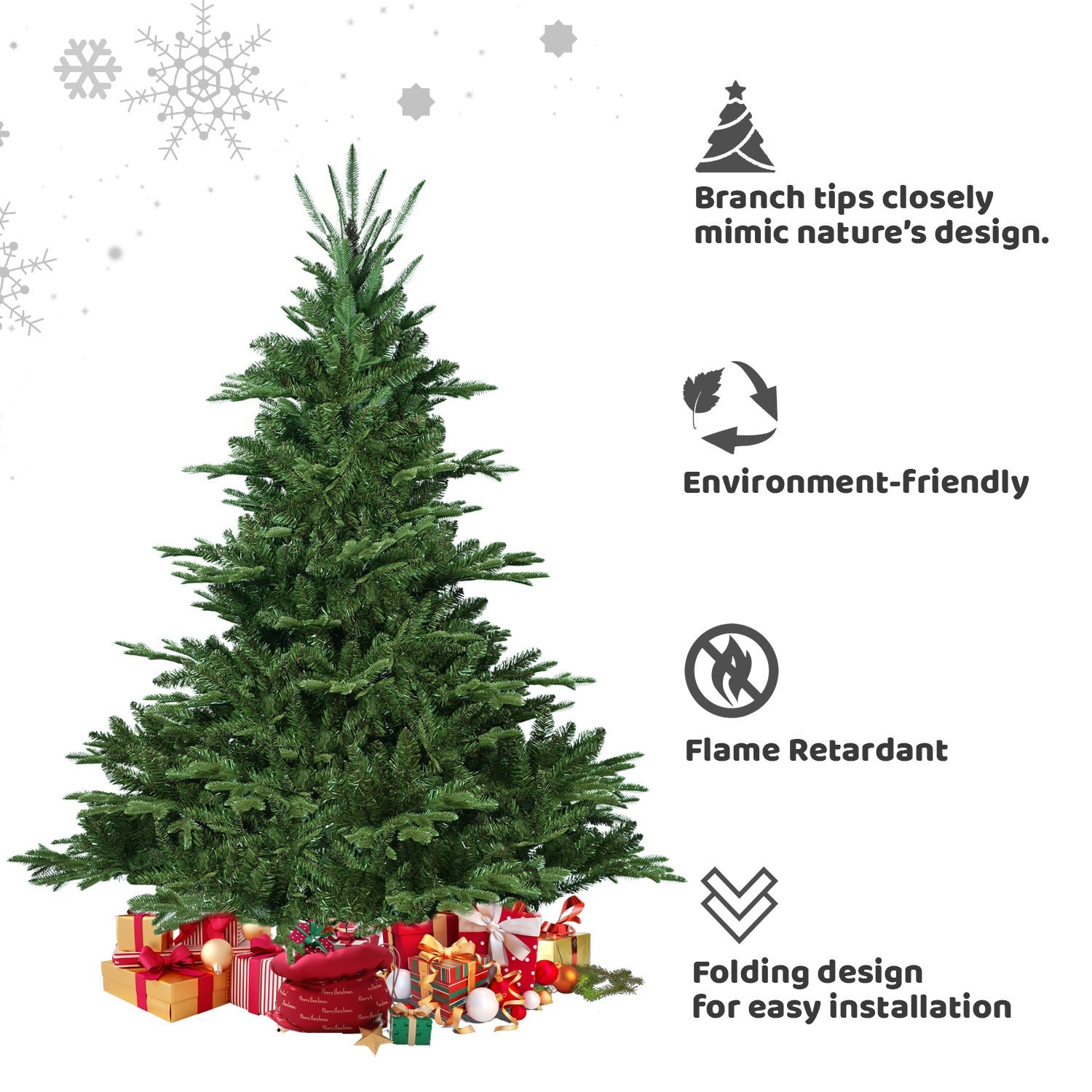 9FT Christmas Tree Simulate Nature Premium Hinged Spruce Artificial Douglas Firs Tree