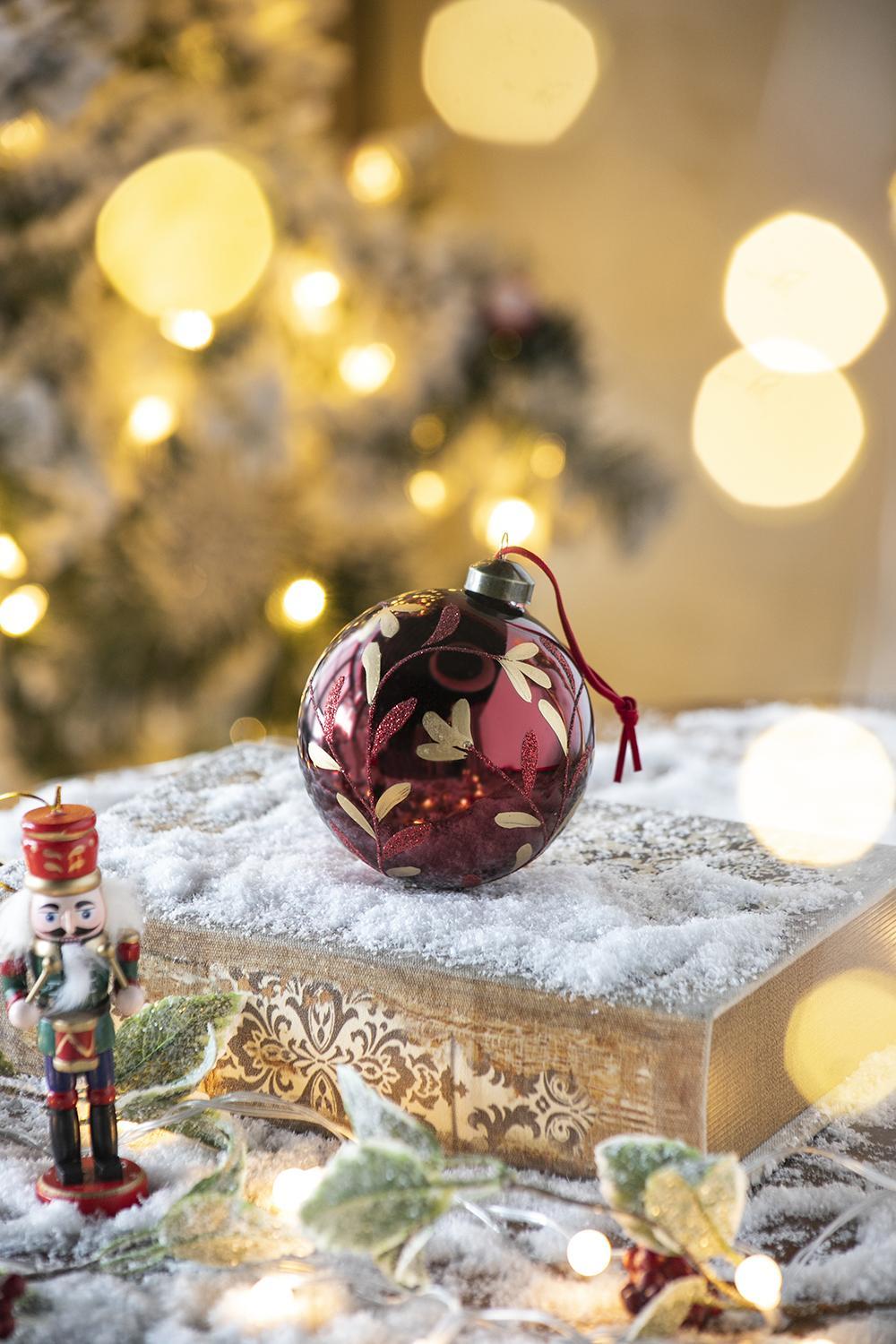 Red and Gold Christmas Ball Ornaments, Set of 6