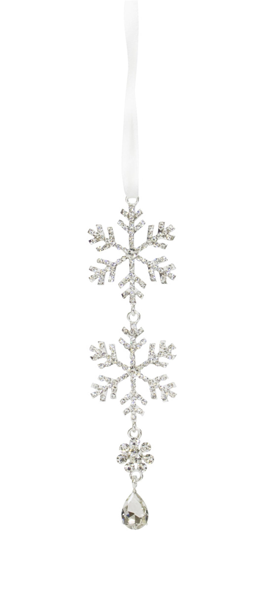 Jewel Tiered Snowflake Ornament Drop (Set of 12)