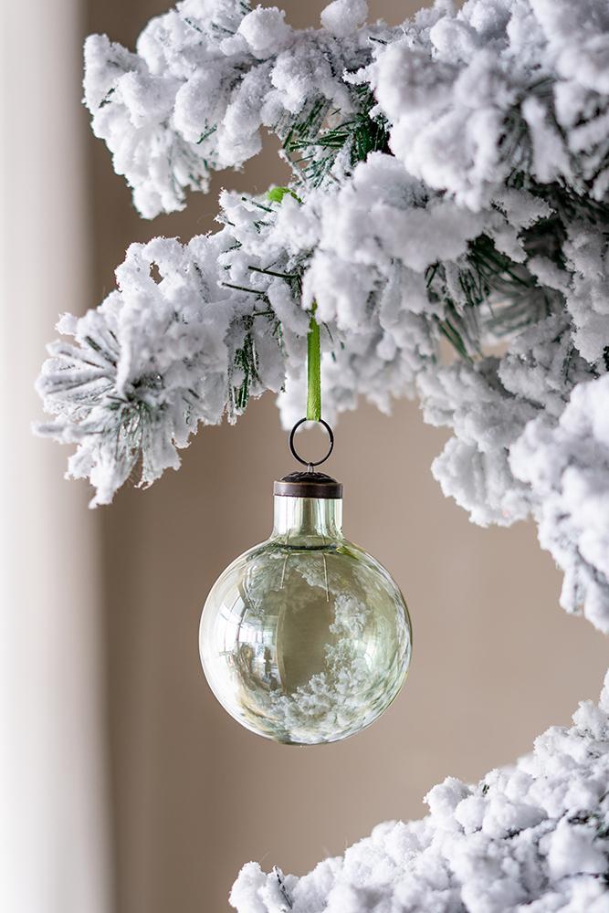 Green  Long Neck Ball Ornaments, Set of 12