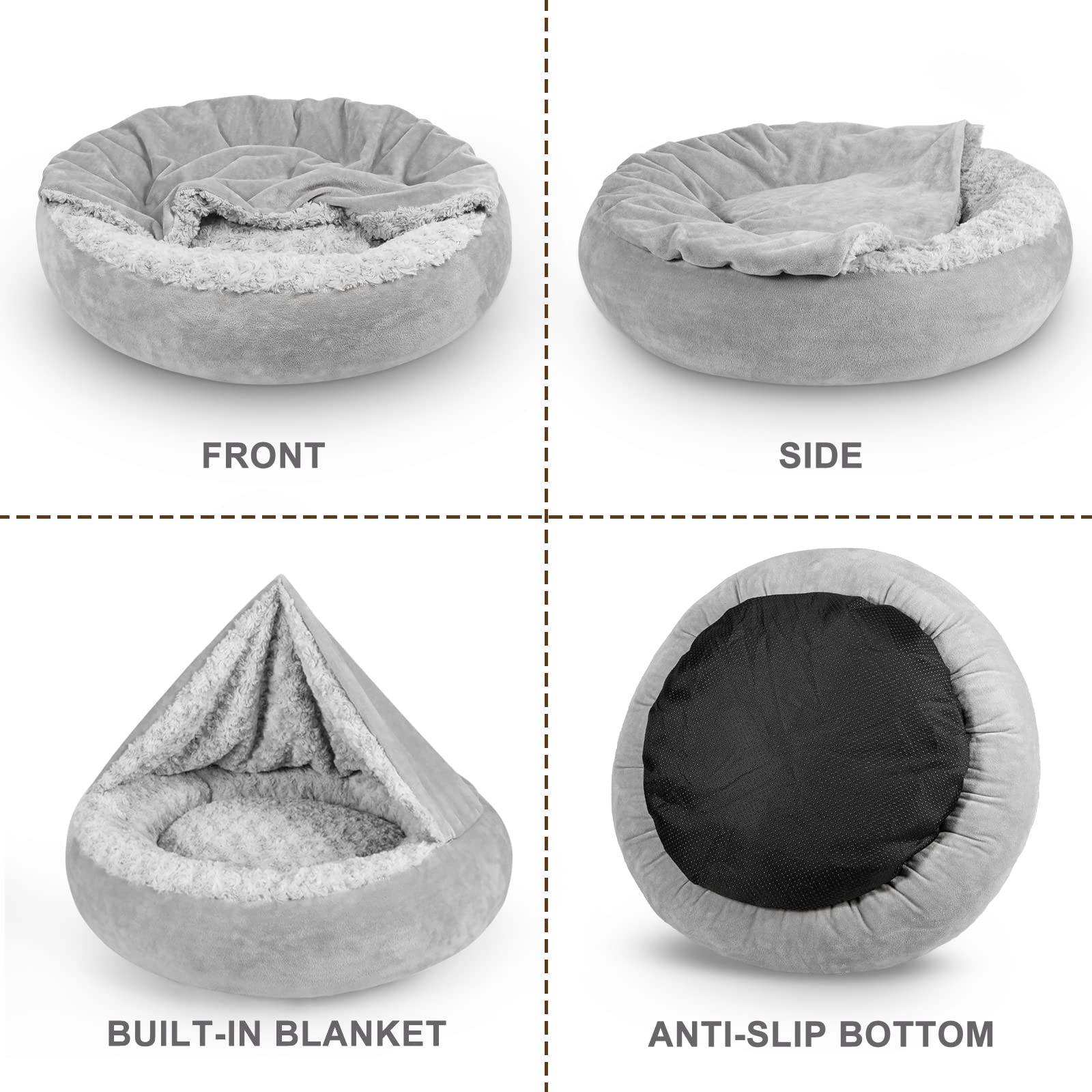 Hooded Donut Pet Beds