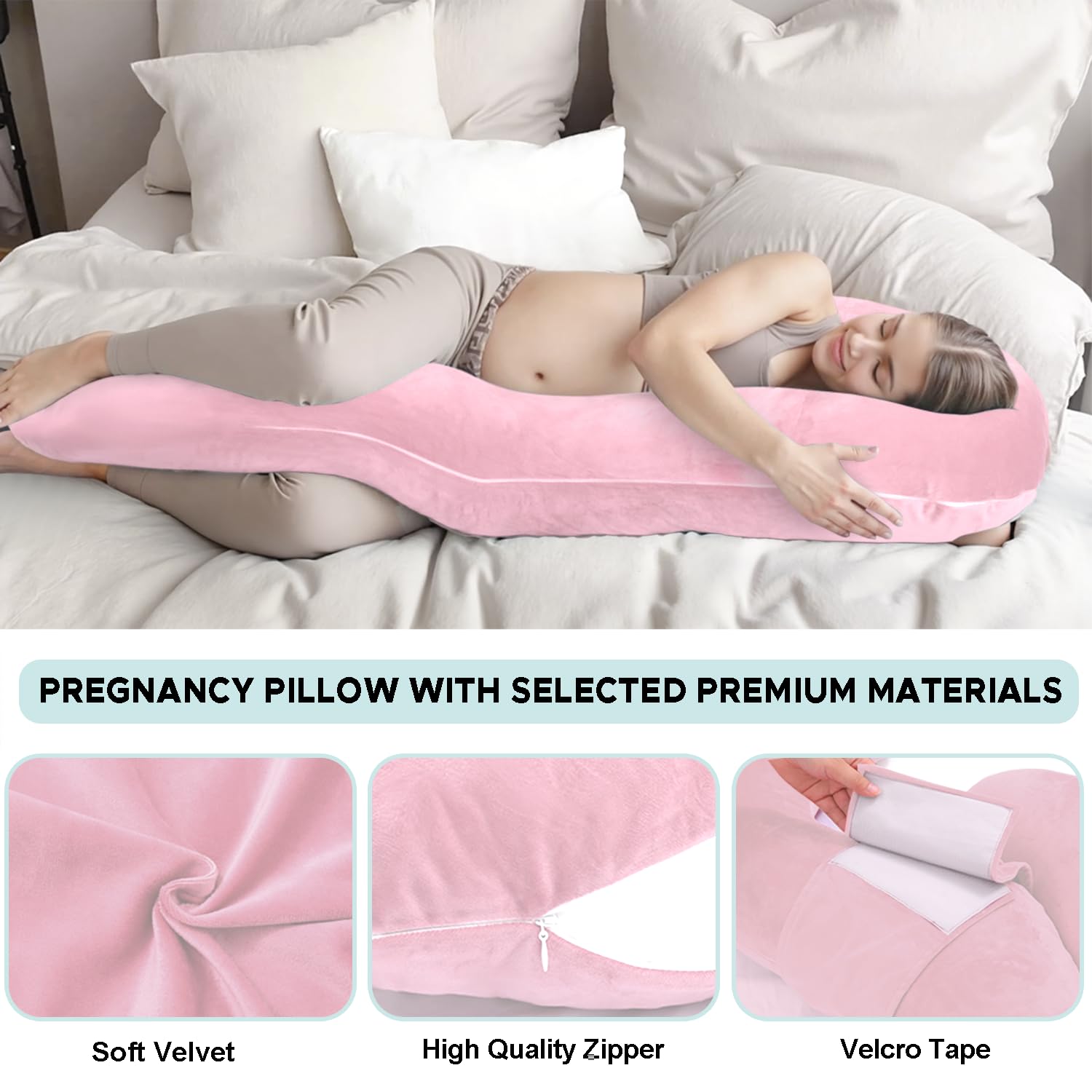 Body Pillow for Adults - Side Sleeper Pregnancy Pillow