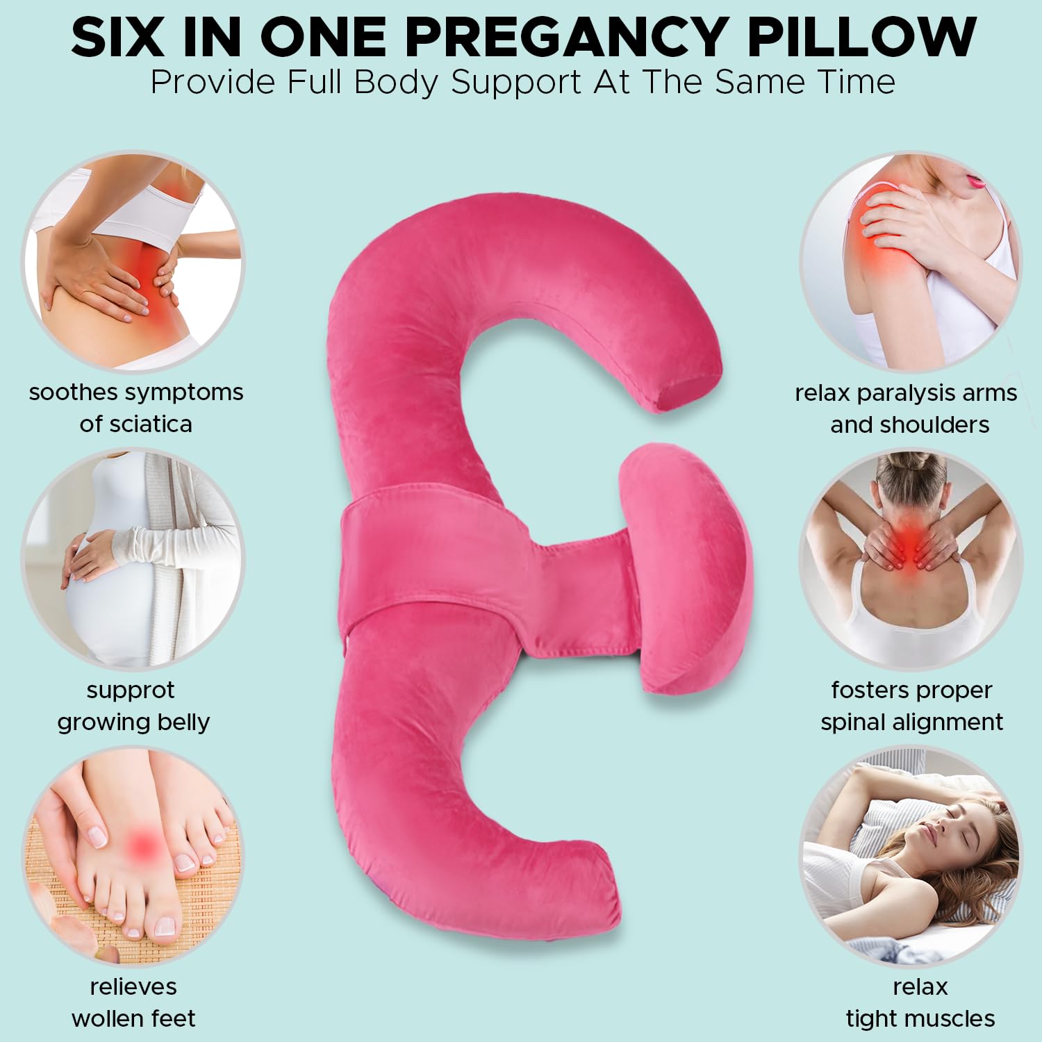 Body Pillow for Adults - Side Sleeper Pregnancy Pillow