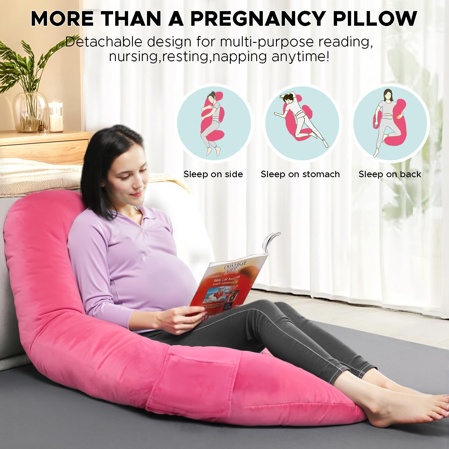 Body Pillow for Adults - Side Sleeper Pregnancy Pillow