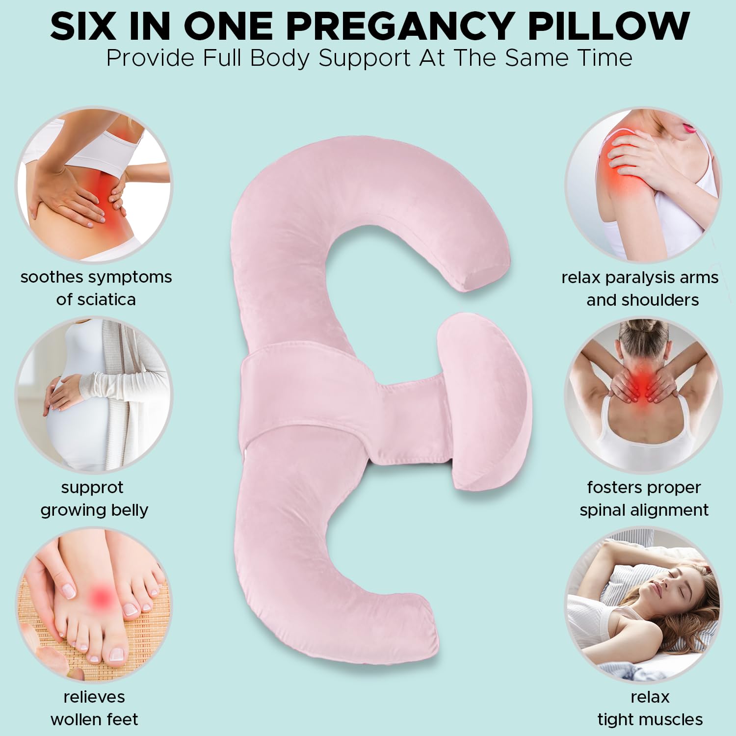 Body Pillow for Adults - Side Sleeper Pregnancy Pillow