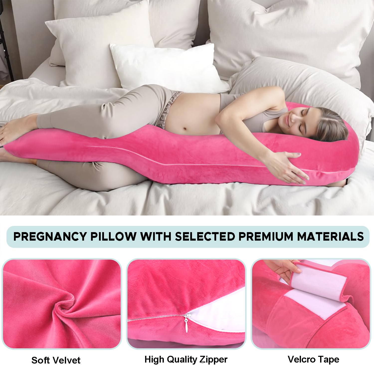 Body Pillow for Adults - Side Sleeper Pregnancy Pillow