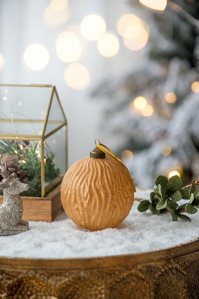 Gold  Christmas Ball Ornaments, Set of 6