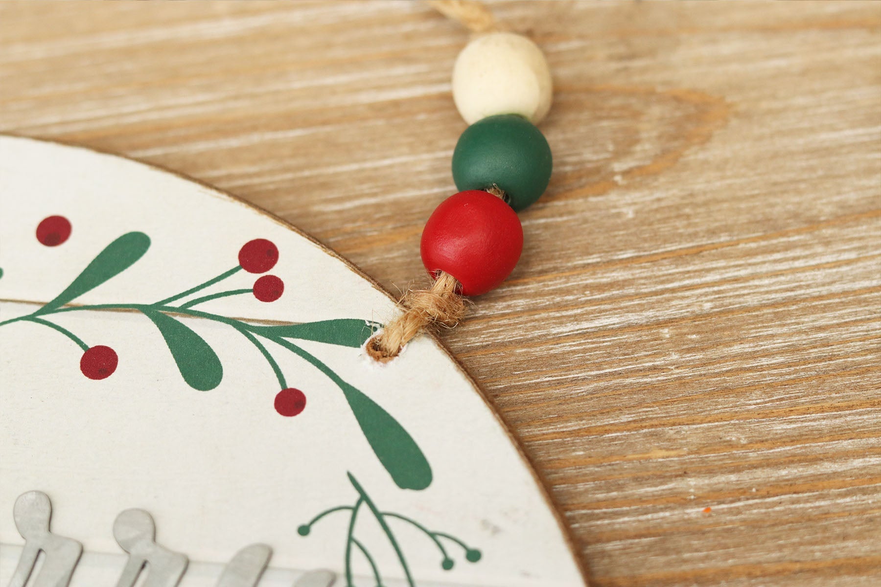 Wood and Metal Round Christmas Wall Decor Merry and Bright