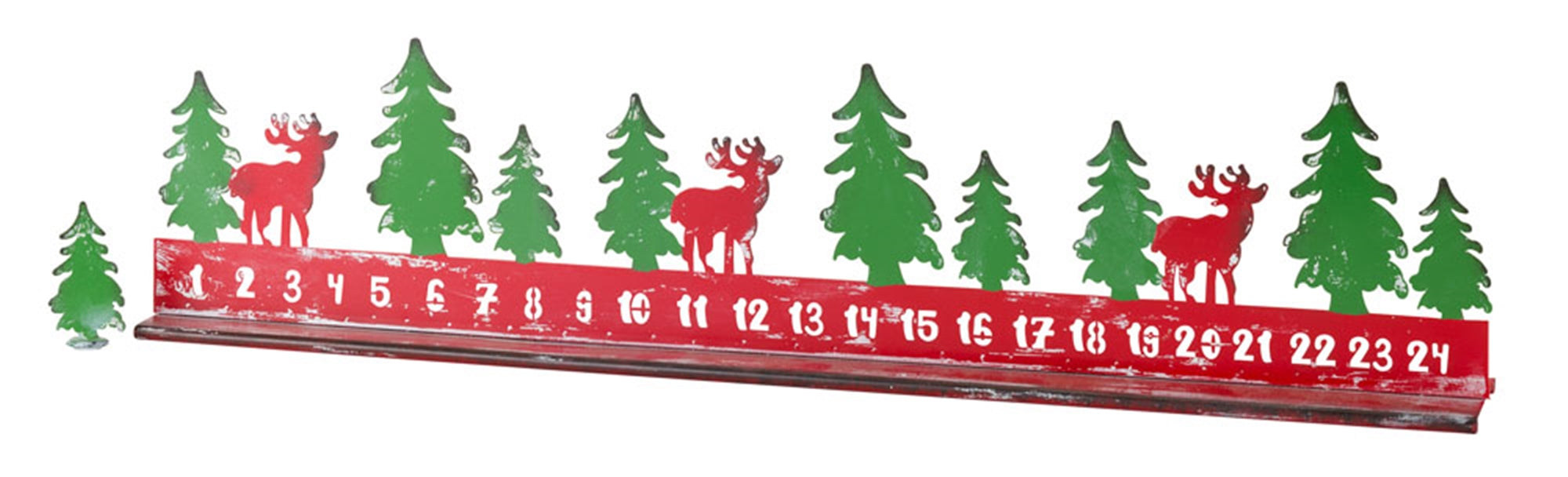 Rustic Metal Christmas Countdown with Woodland Deer Accents (Set of 2)