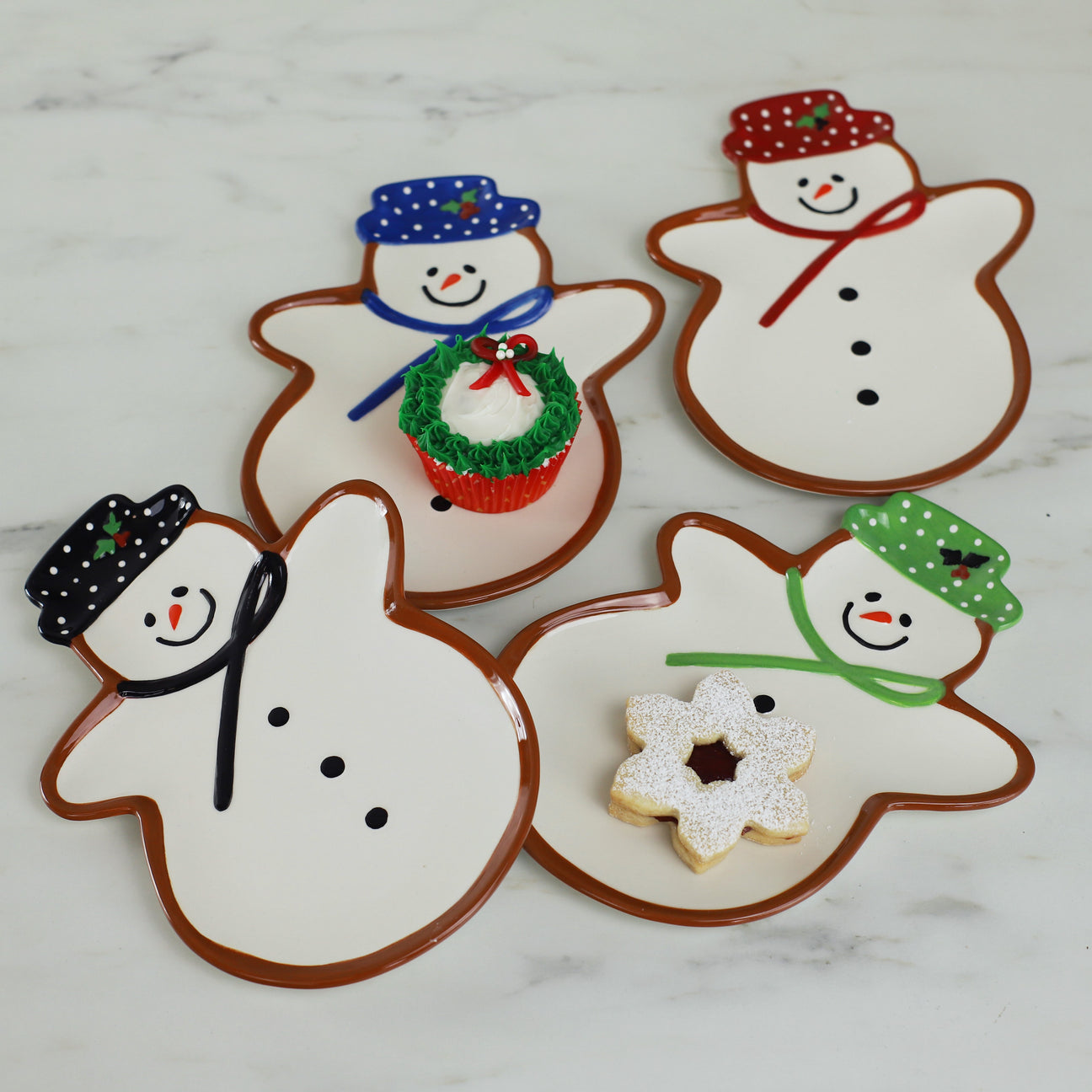 Winterfest Snowman 4 Piece Plate Set