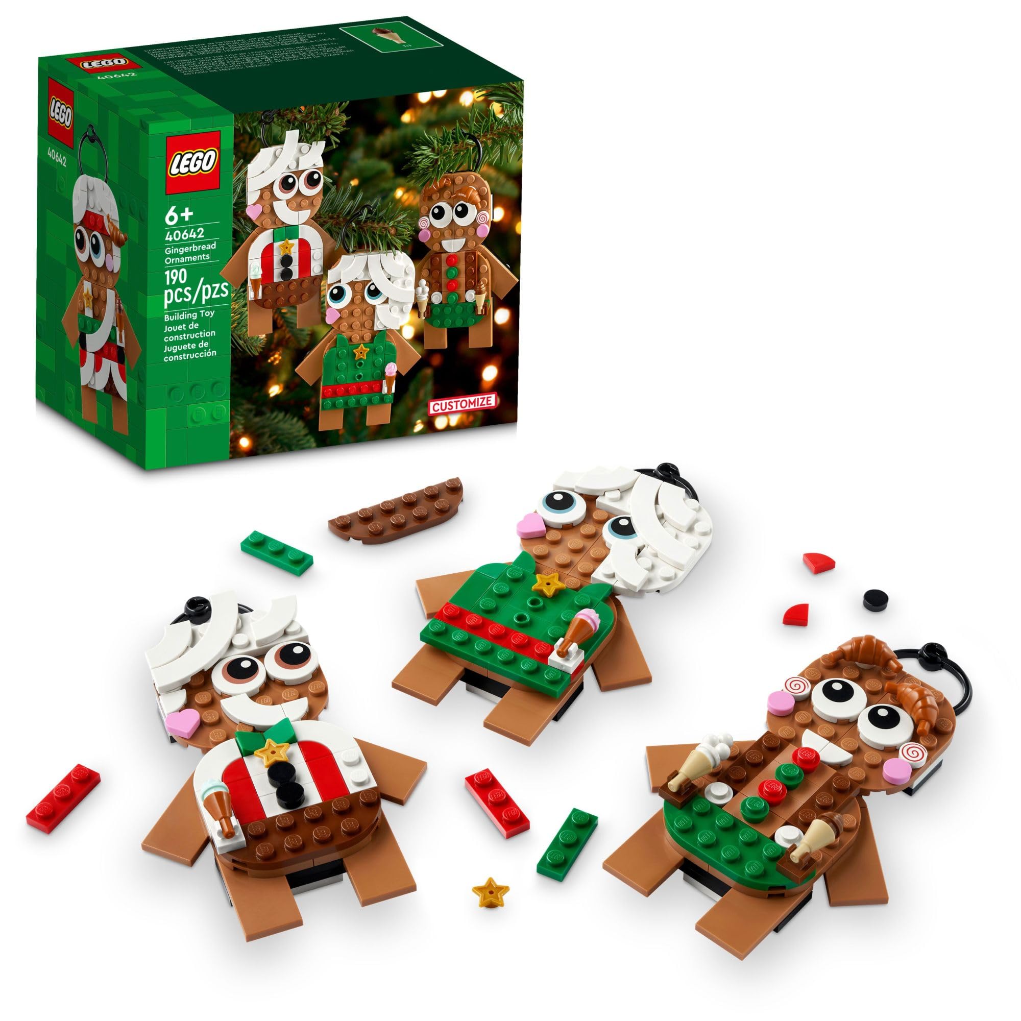 LEGO Gingerbread Ornaments: Fun Christmas Tree Building Set for Kids.