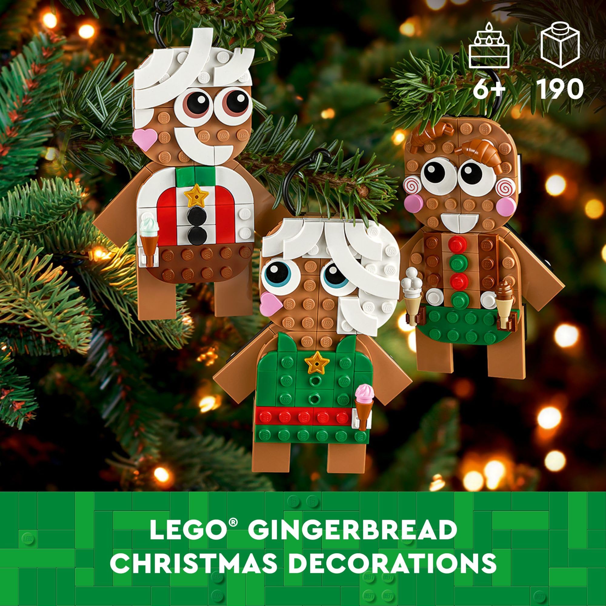 LEGO Gingerbread Ornaments: Fun Christmas Tree Building Set for Kids.