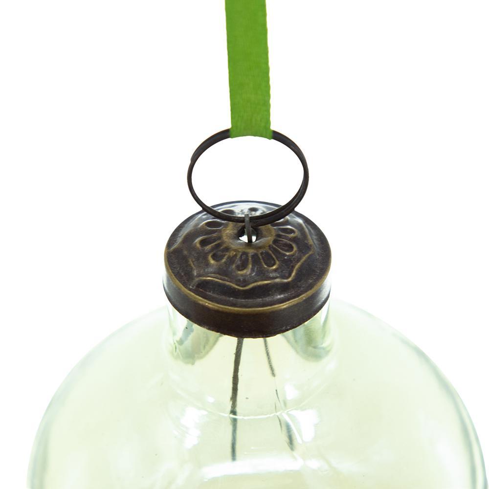 Green  Long Neck Ball Ornaments, Set of 12