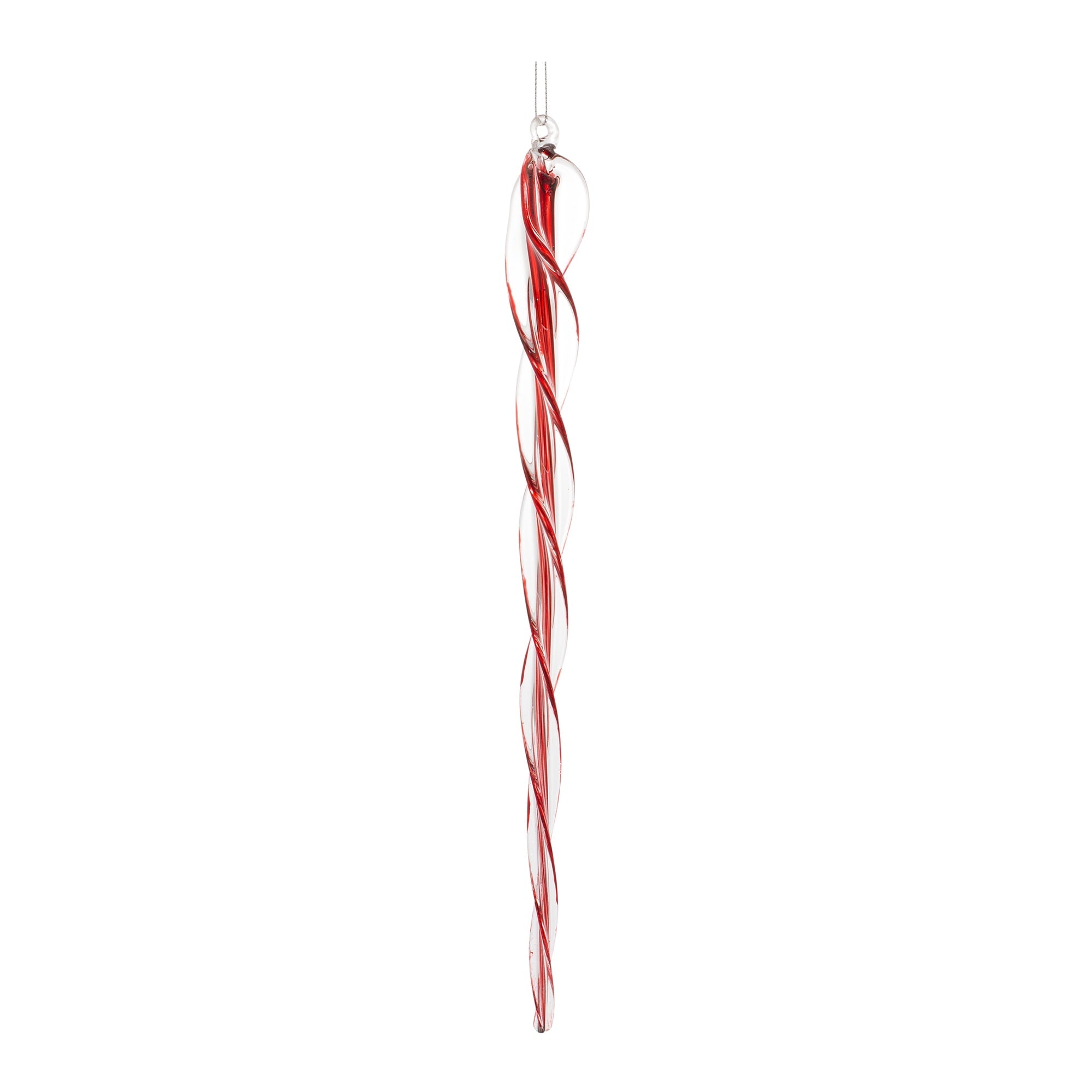 Spiral Glass Icicle Drop Ornament (Set of 6)