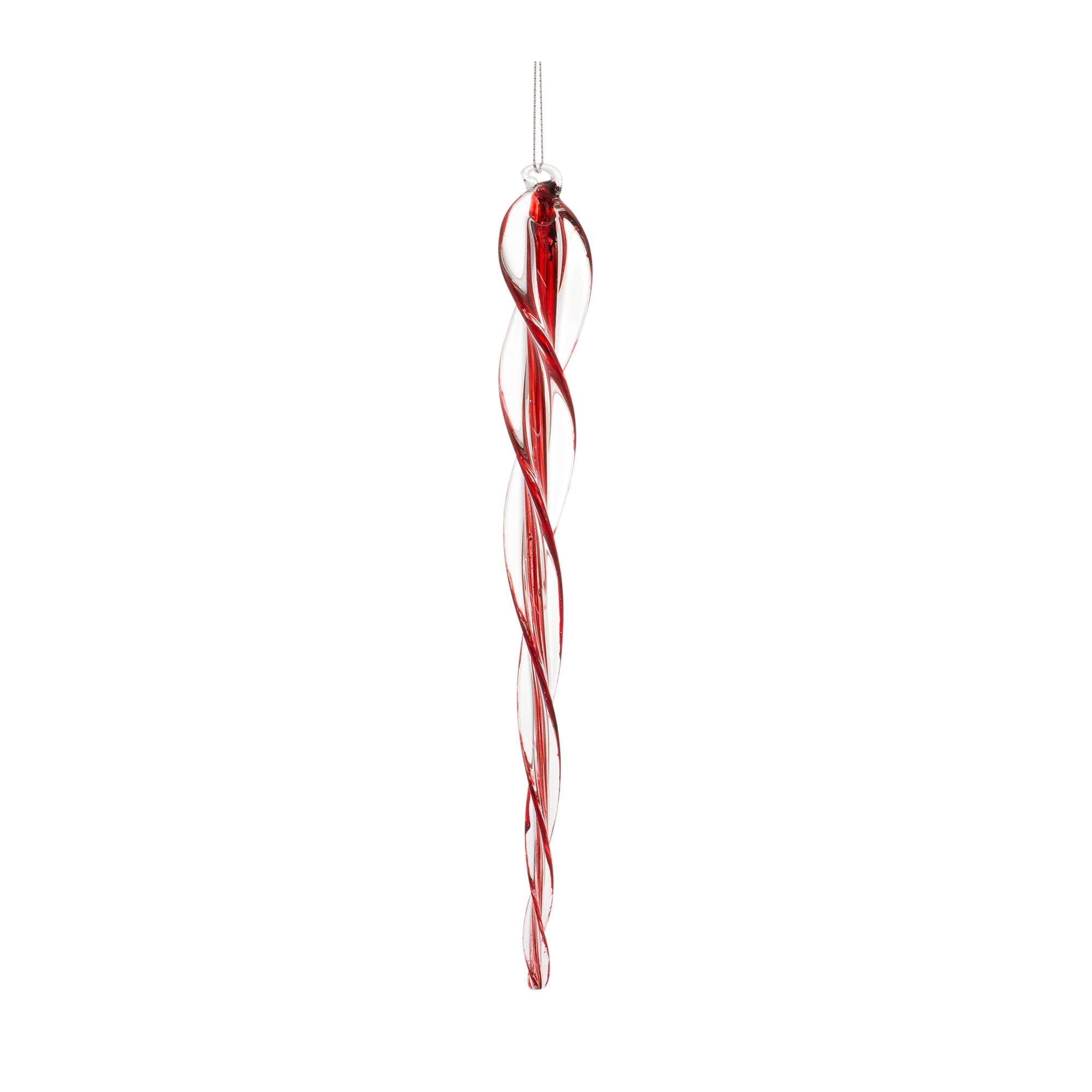 Spiral Glass Icicle Drop Ornament (Set of 6)