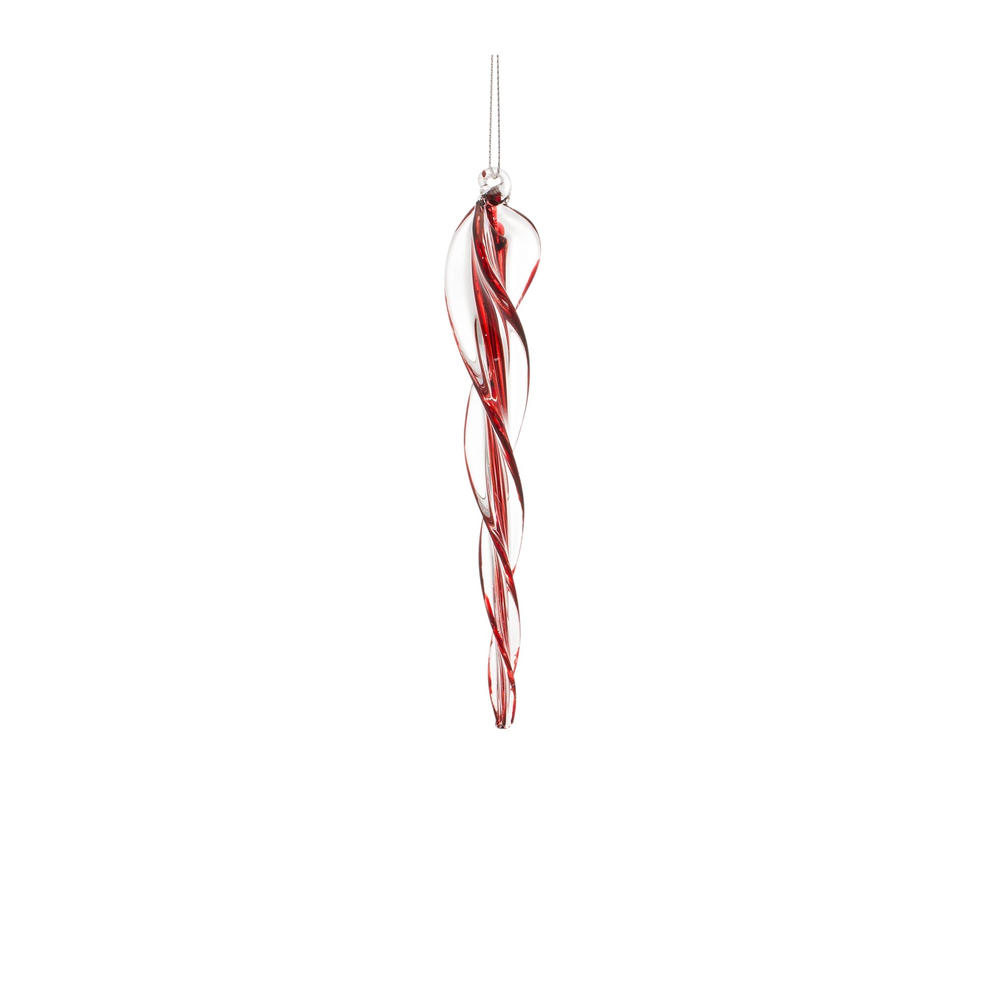 Spiral Glass Icicle Drop Ornament (Set of 6)