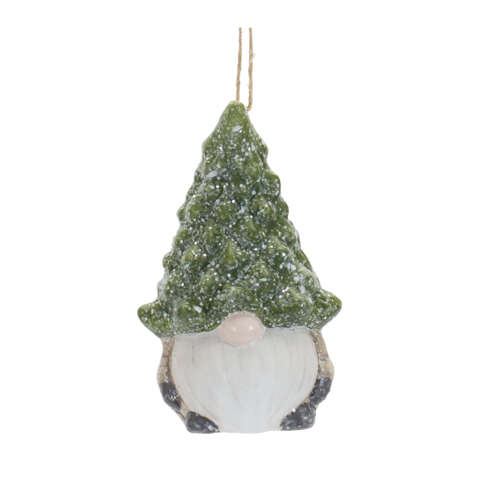 Terra Cotta Gnome with Pine Tree Hat Ornament (Set of 2)