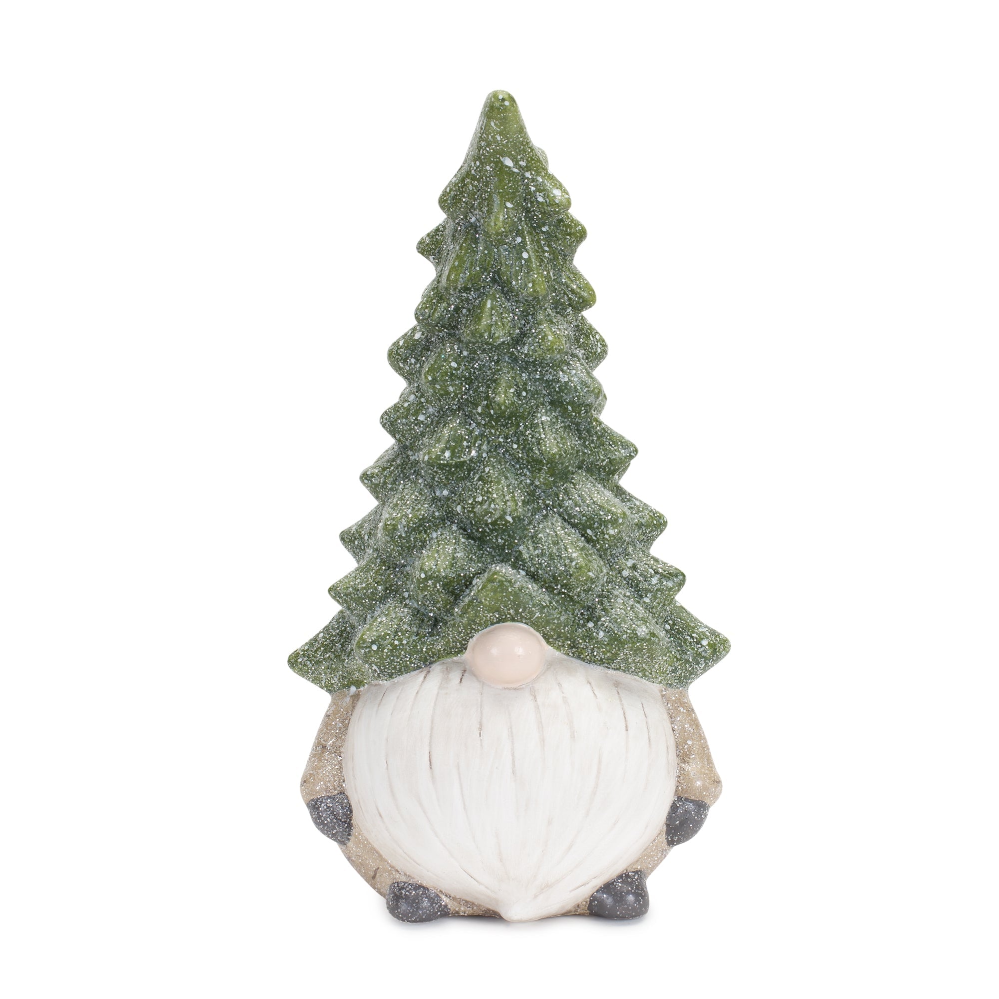 Terra Cotta Gnome Figurine with Pine Tree Hat (Set of 2)