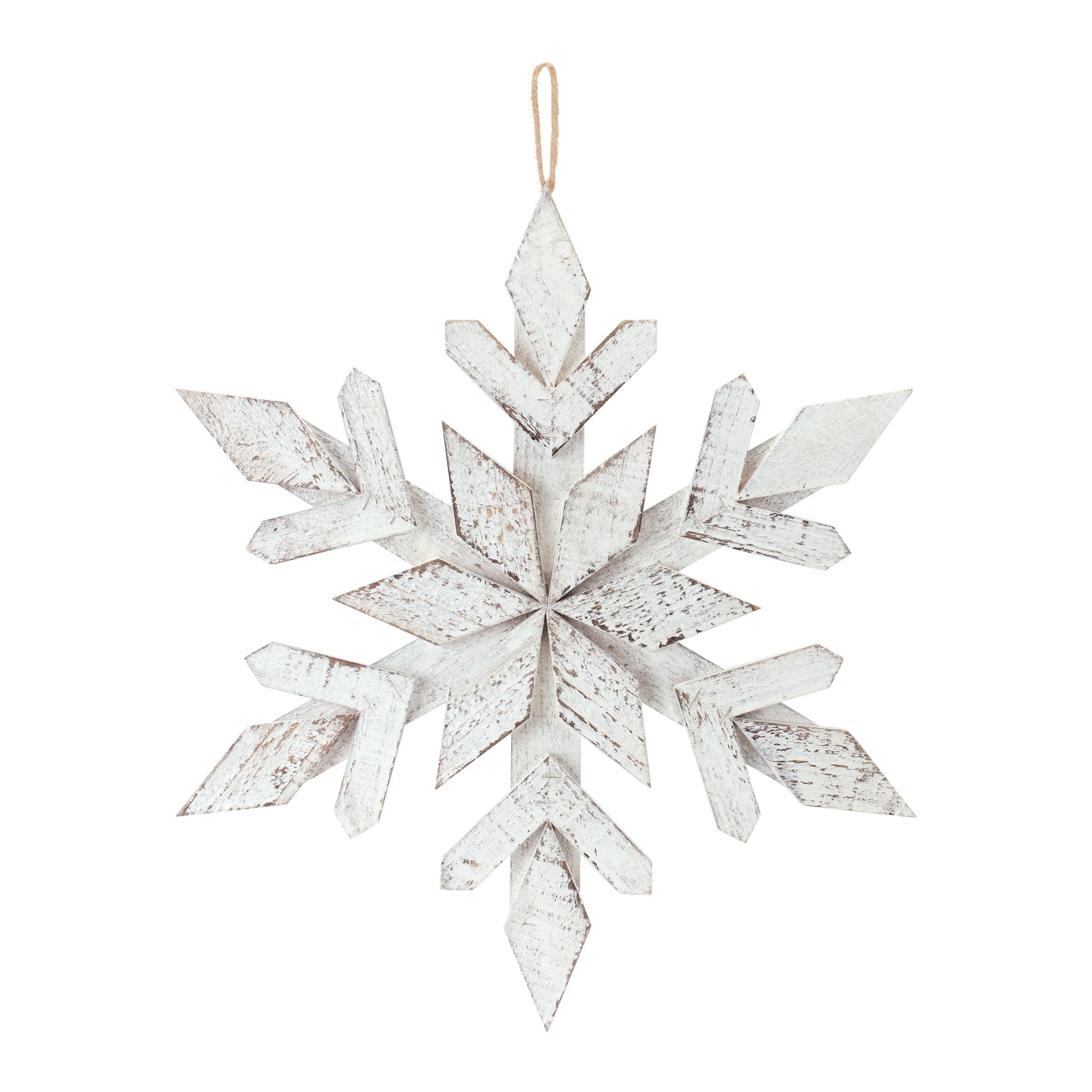 Large Wooden Snowflake Ornament (Set of 6)