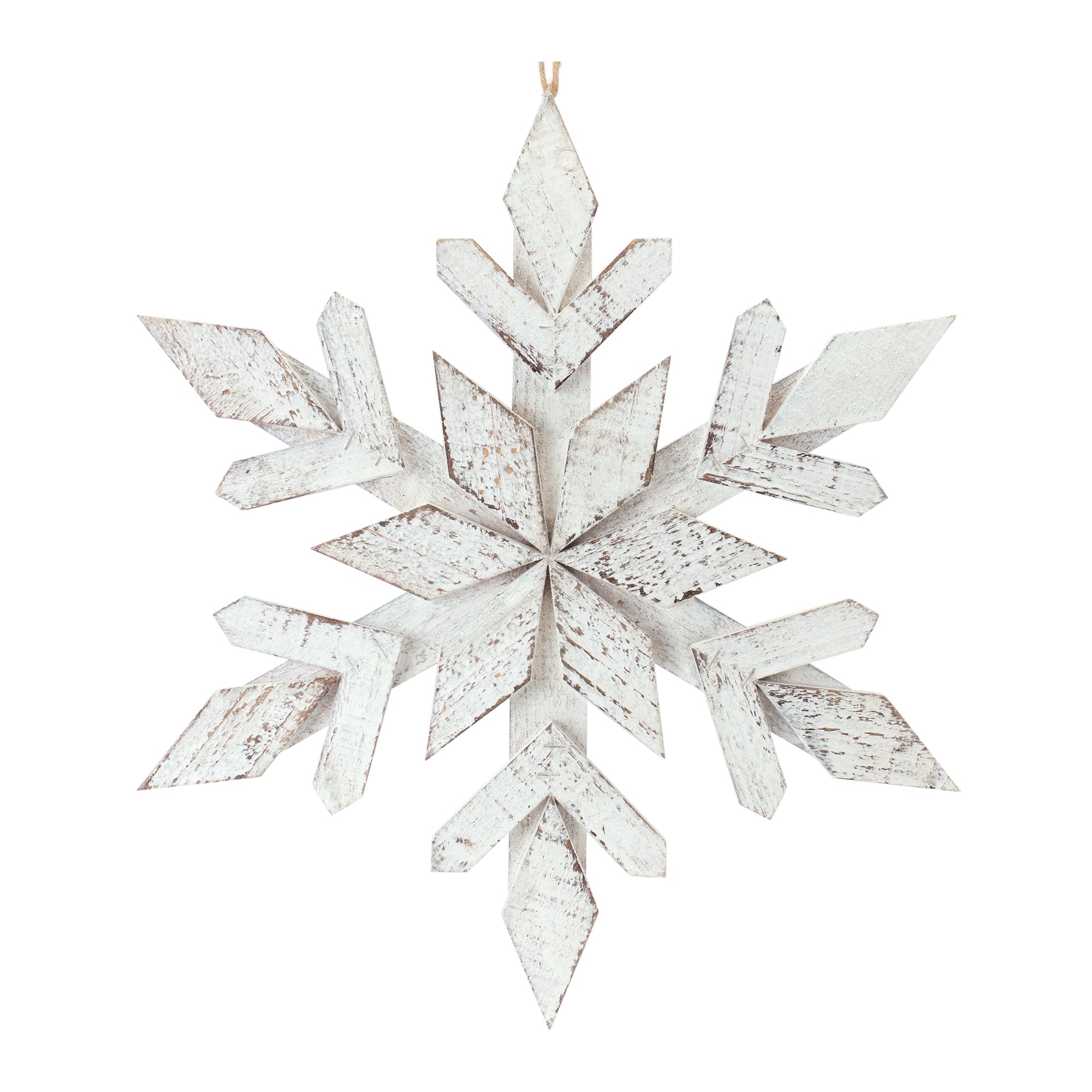 Large Wooden Snowflake Ornament (Set of 6)