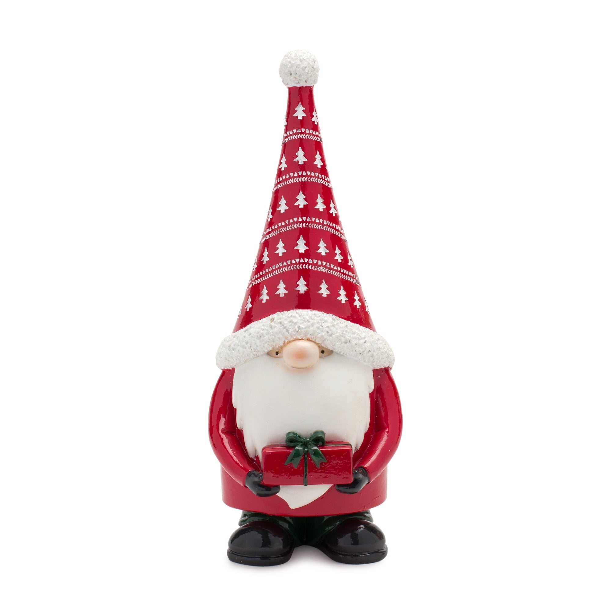 Stone Holiday Gnome Figurine with Present Accent (Set of 2)