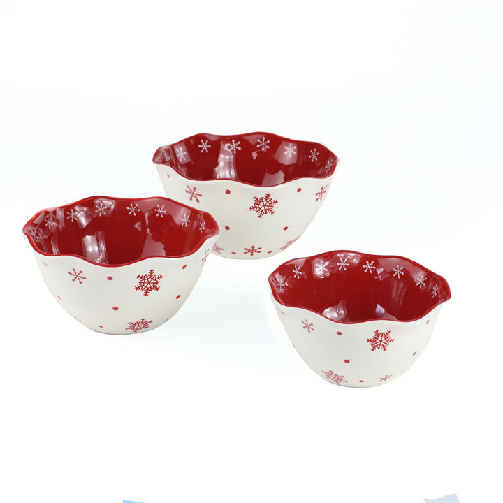 Winterfest 3 Piece Nesting Bowl Set - Snow Flake