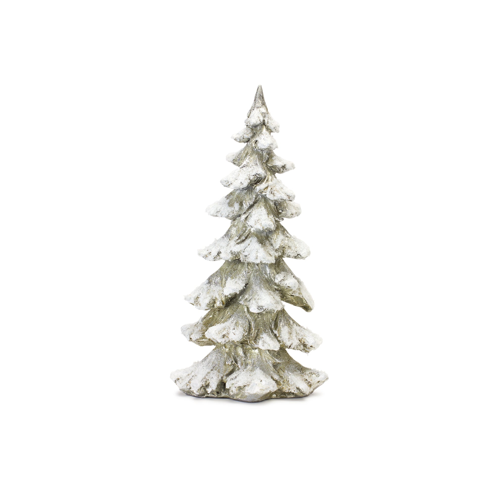 Frosted Pine Tree Decor with Silver Finish (Set of 4)