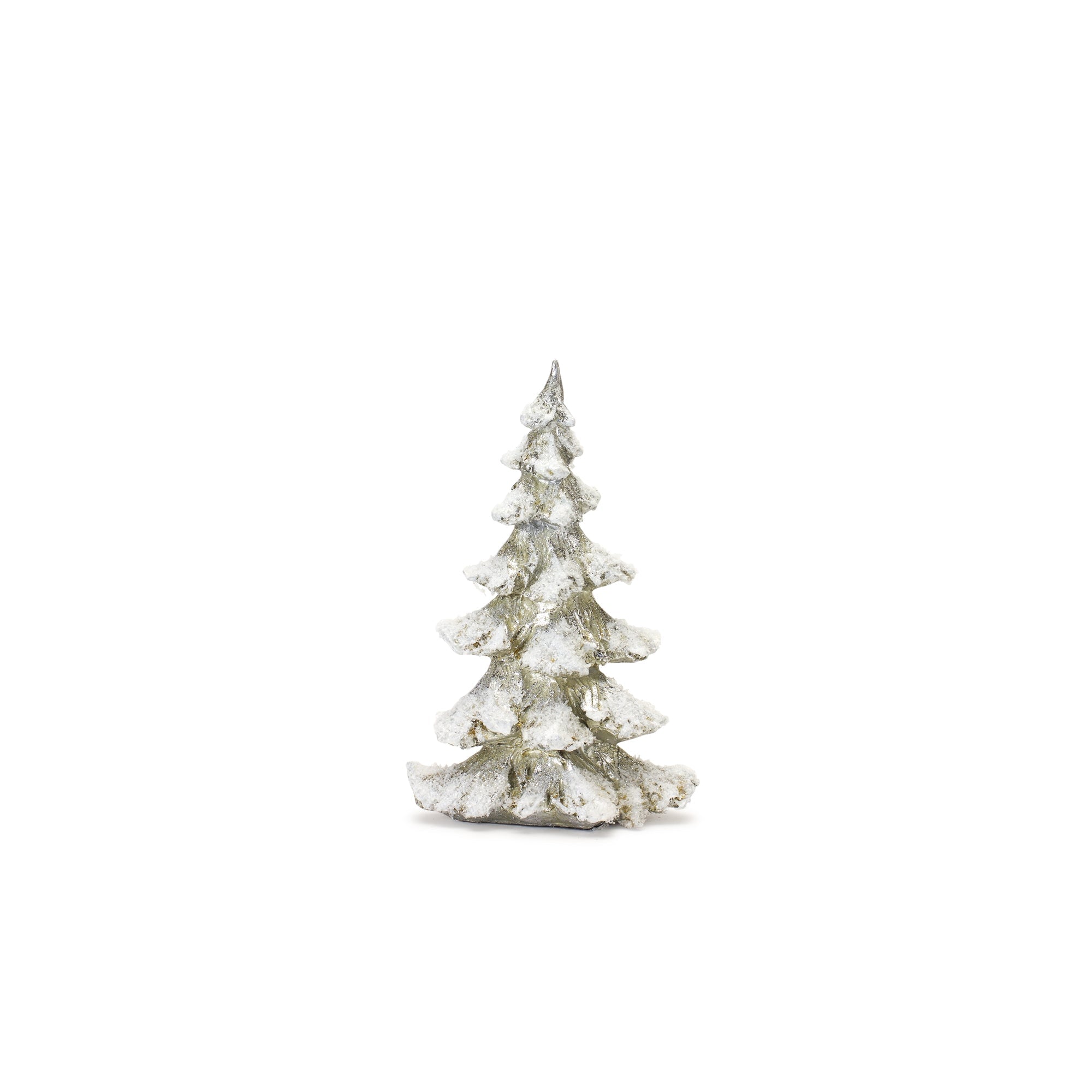 Frosted Pine Tree Decor with Silver Finish (Set of 4)