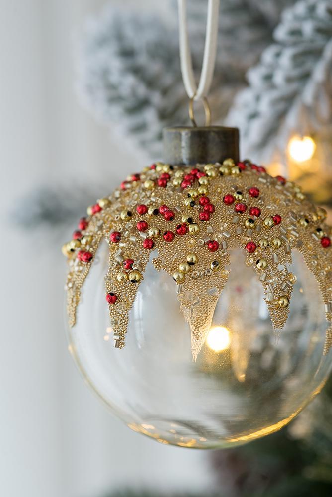 Gold and Red Christmas Ball Ornaments,  Set of 12