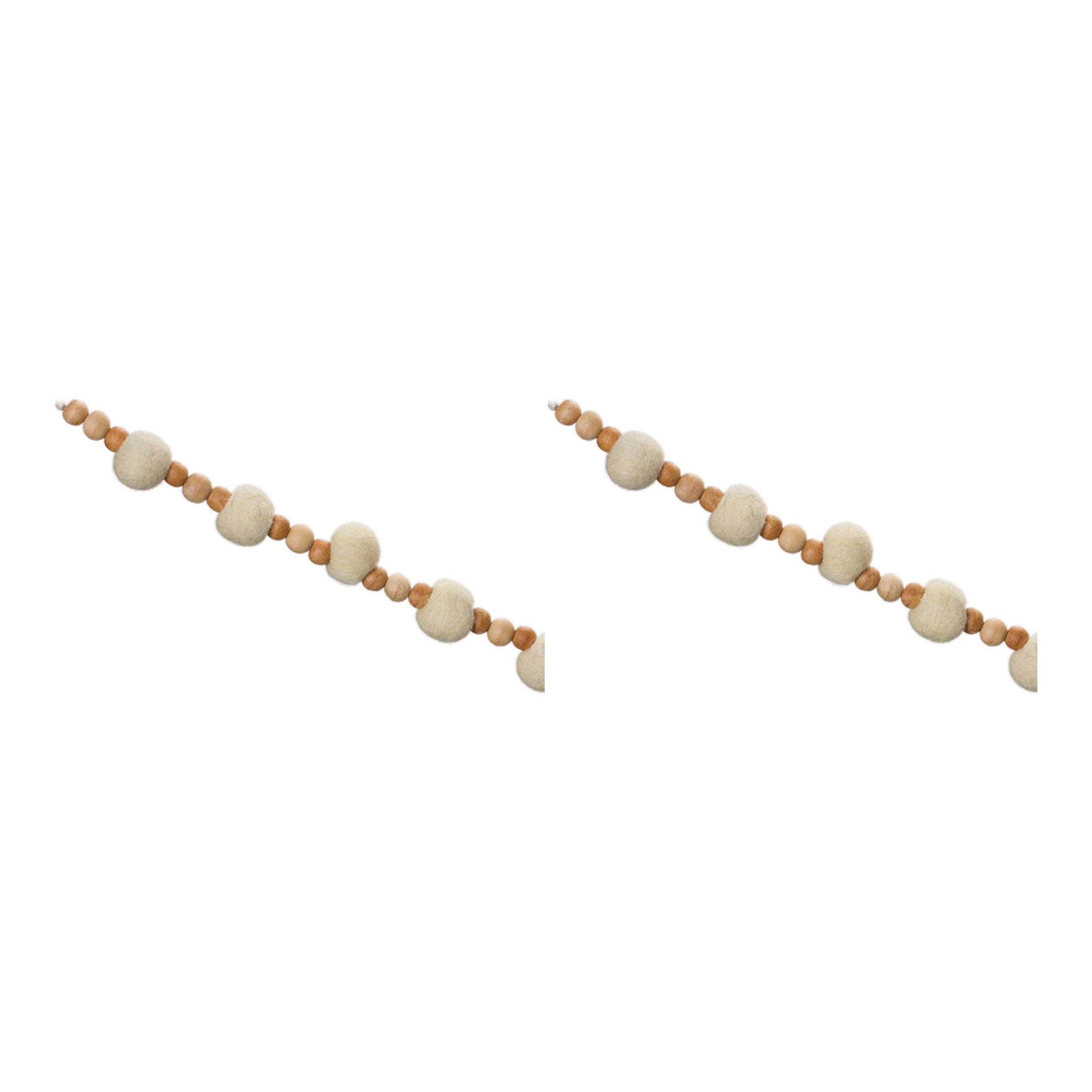 Wood Beaded String Garland (Set of 2)