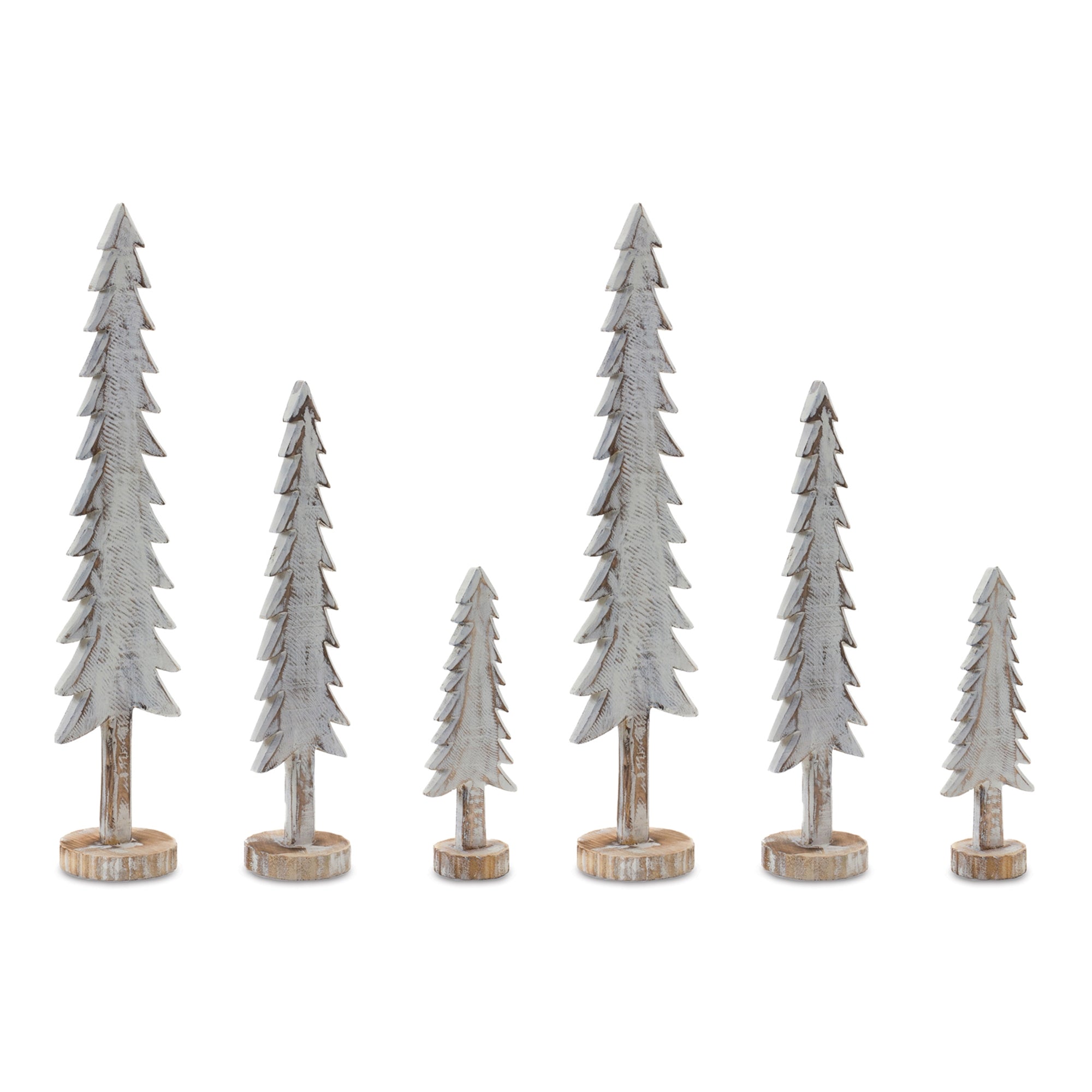 Wood Tabletop Pine Tree (Set of 6)