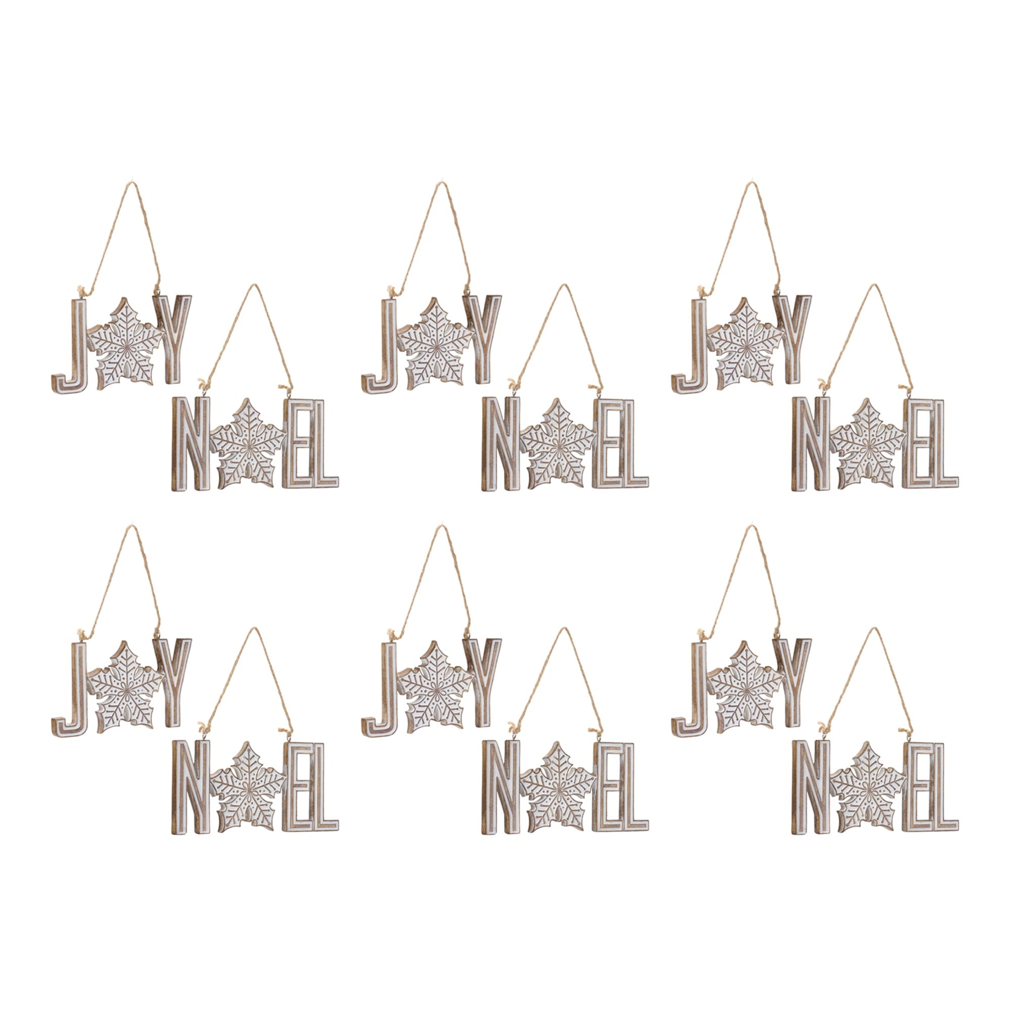 Joy Noel Snowflake Ornament (Set of 12)